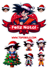 topo de bolo natal goku dragon ball1