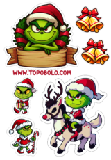 topo de bolo topper cake grinch natal