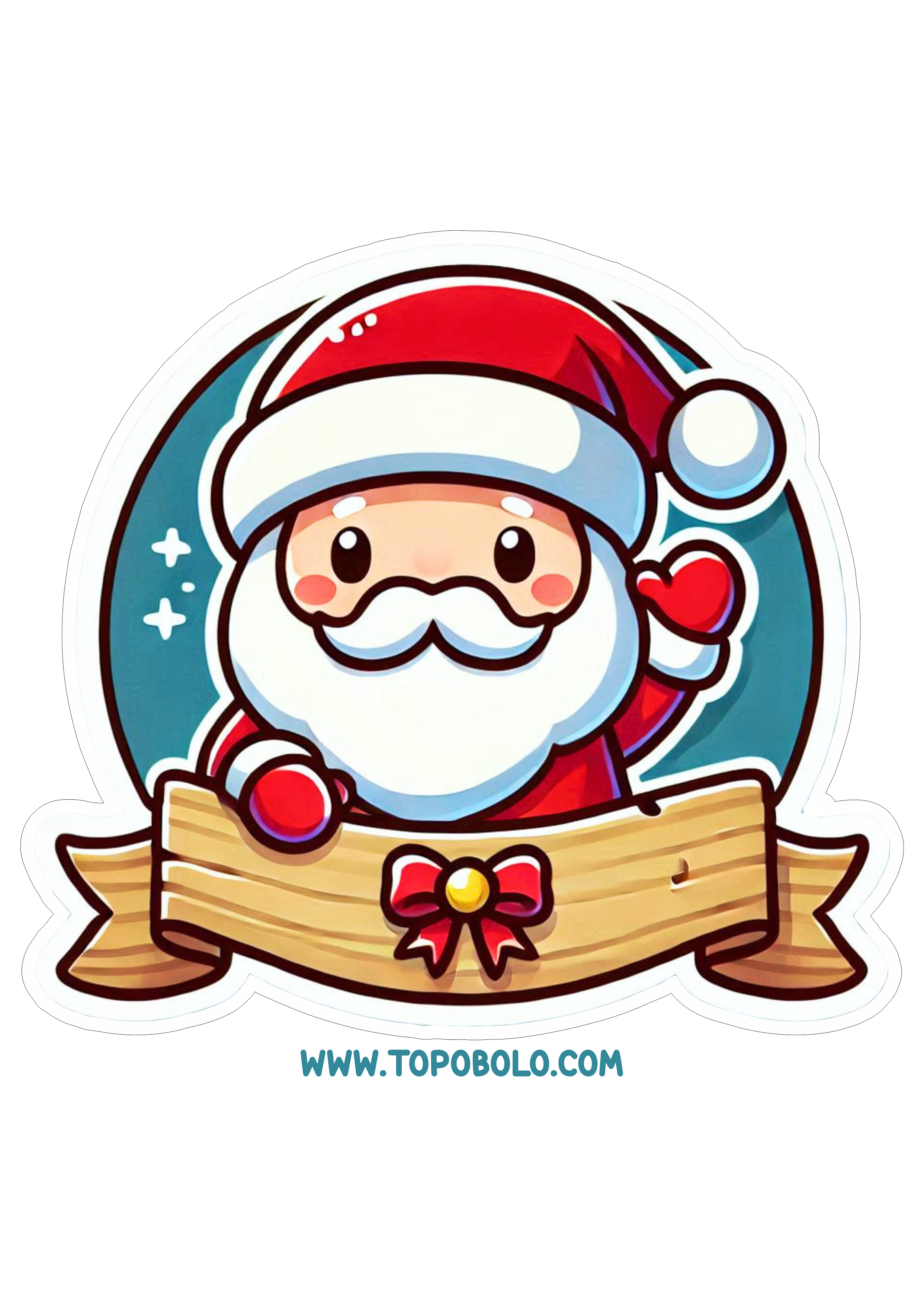 Papai Noel adesivo de natal para decoração de festas imagem com contorno para recortes artes gráficas prontas png