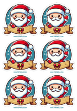 adesivos de natal para imprimir grátis papai noel2