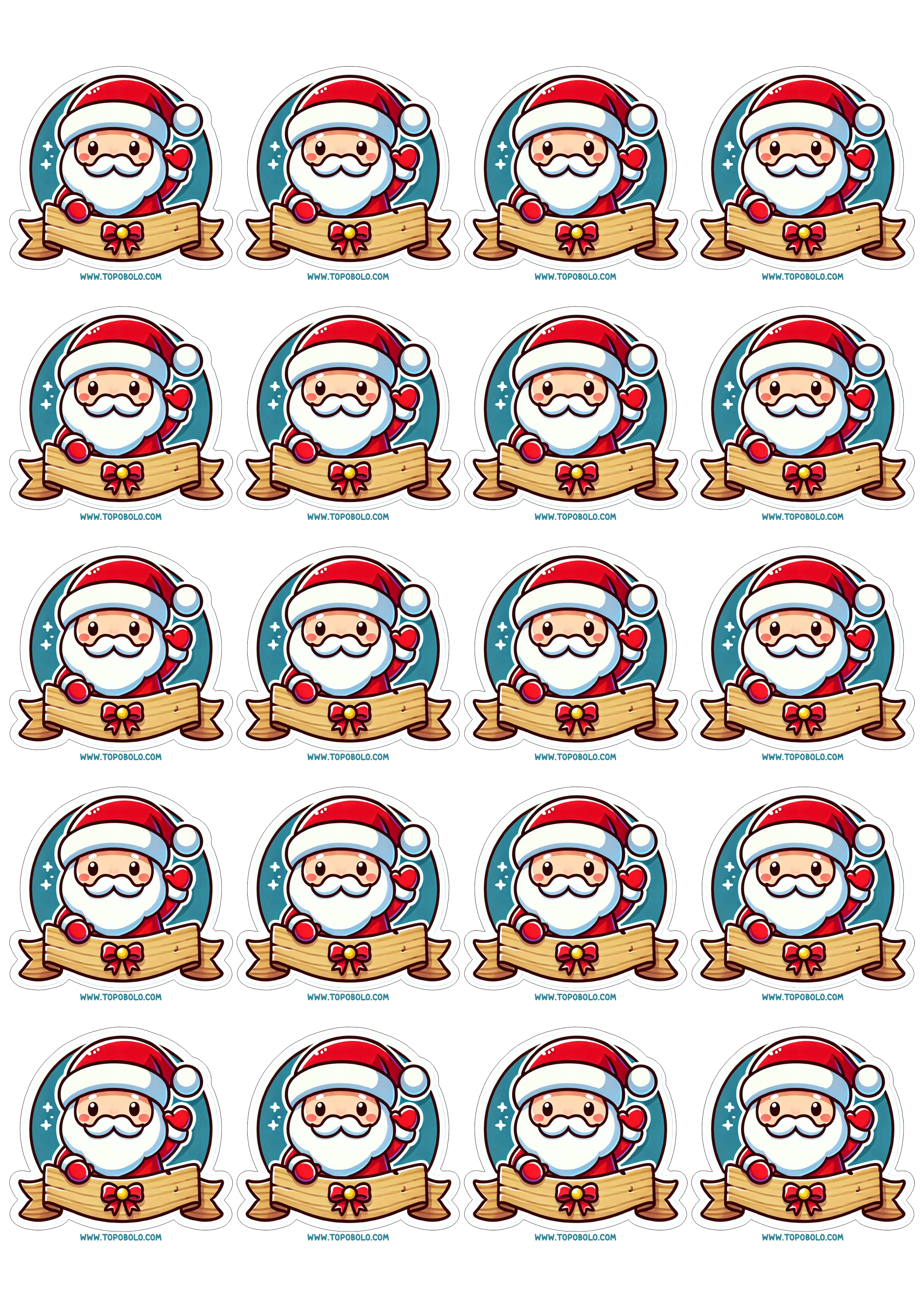 Papai Noel adesivo de natal para decoração de festas imagem com contorno para recortes artes gráficas prontas 20 imagens png