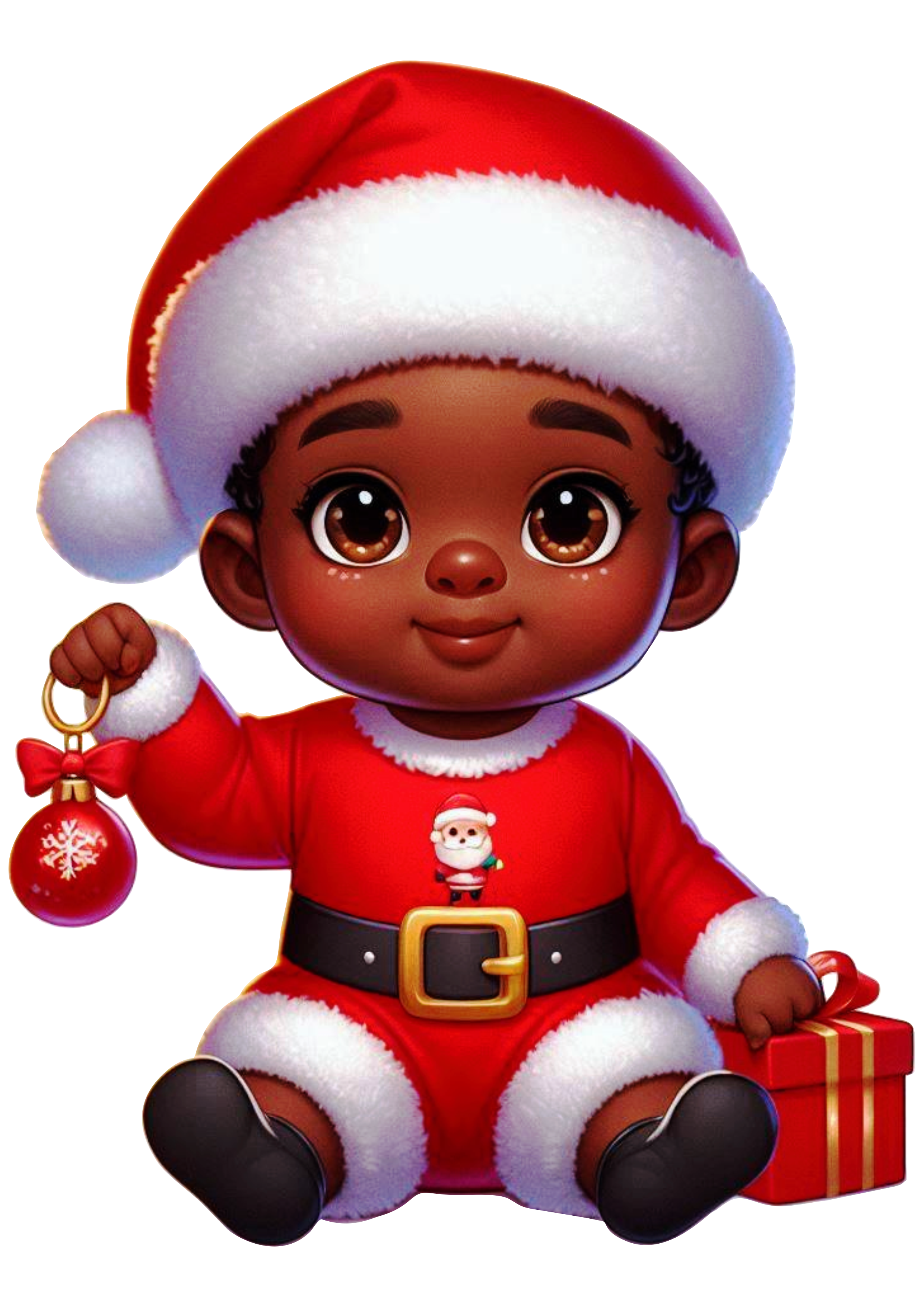 Menino moreninho com roupinha de natal imagem fofinha para imprimir png