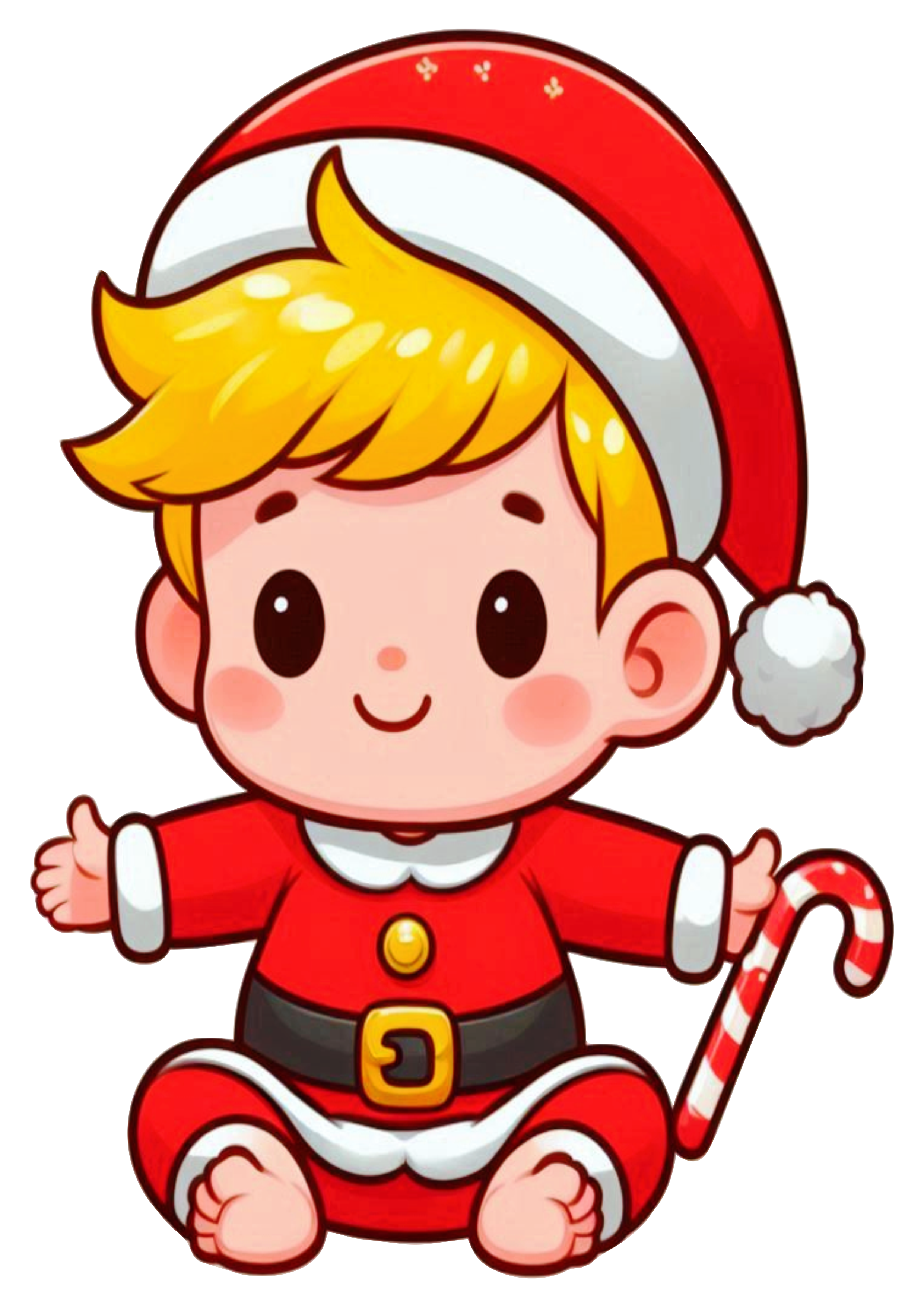 Menino Loirinho desenho simples decoração de natal gorro do papai noel png