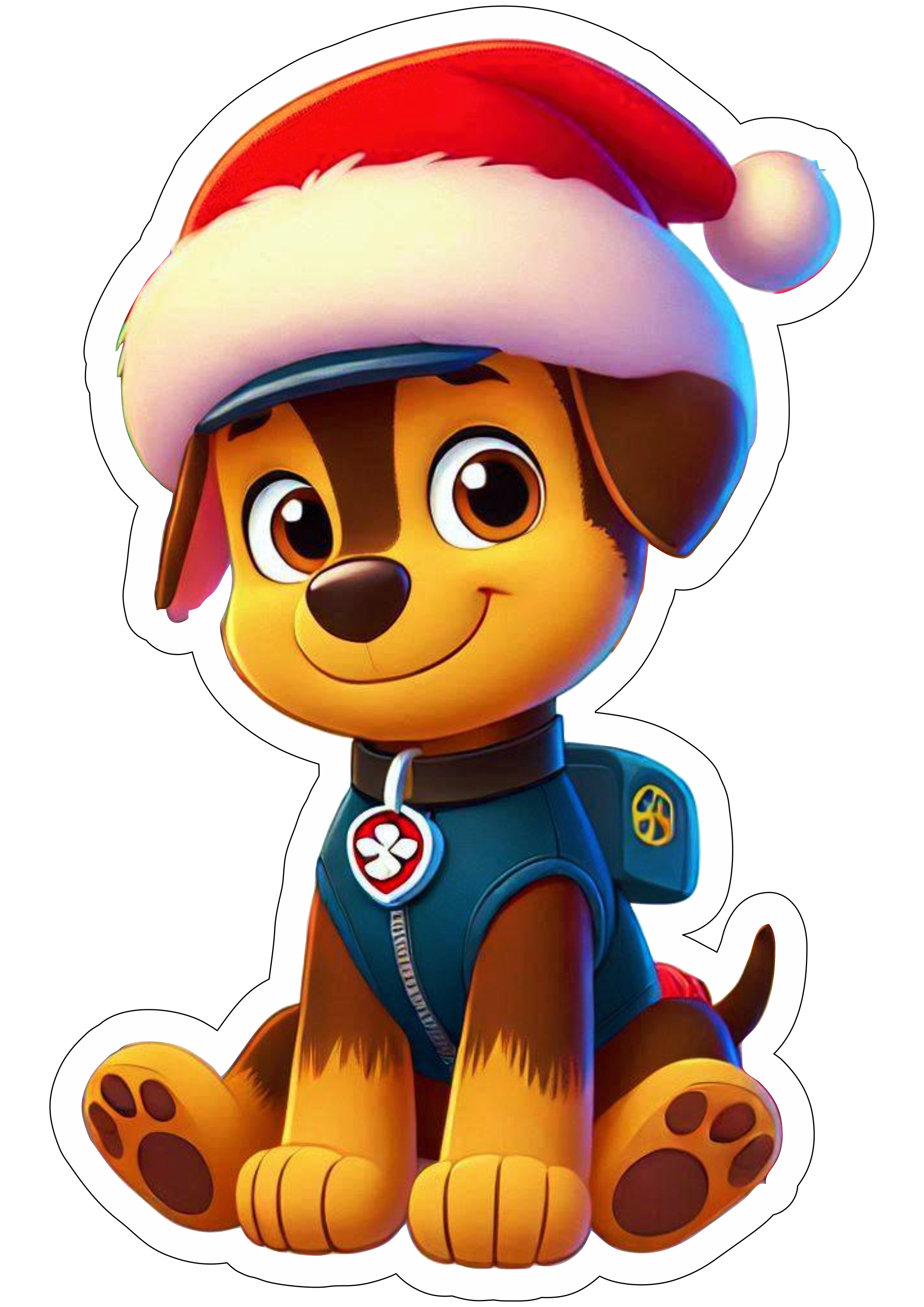 Patrulha canina especial de natal cachorrinhos imagem com fundo transparente desenho simples gorro do papai noel png