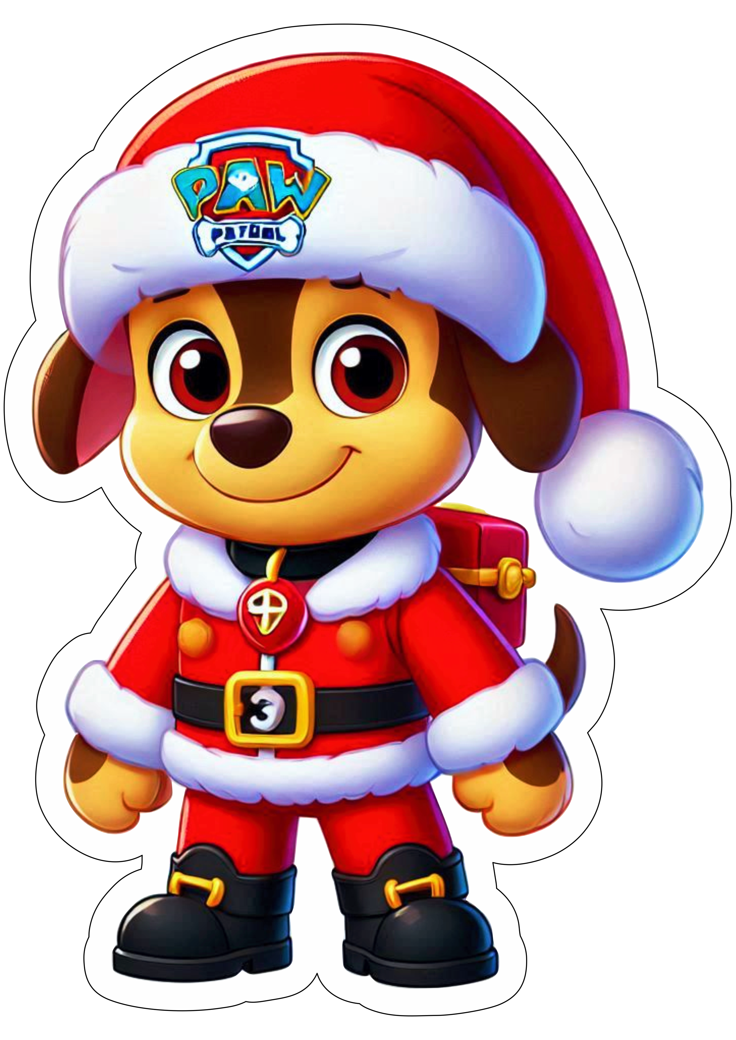 Patrulha canina especial de natal cachorrinhos imagem com fundo transparente desenho simples gorro do papai noel clipart png