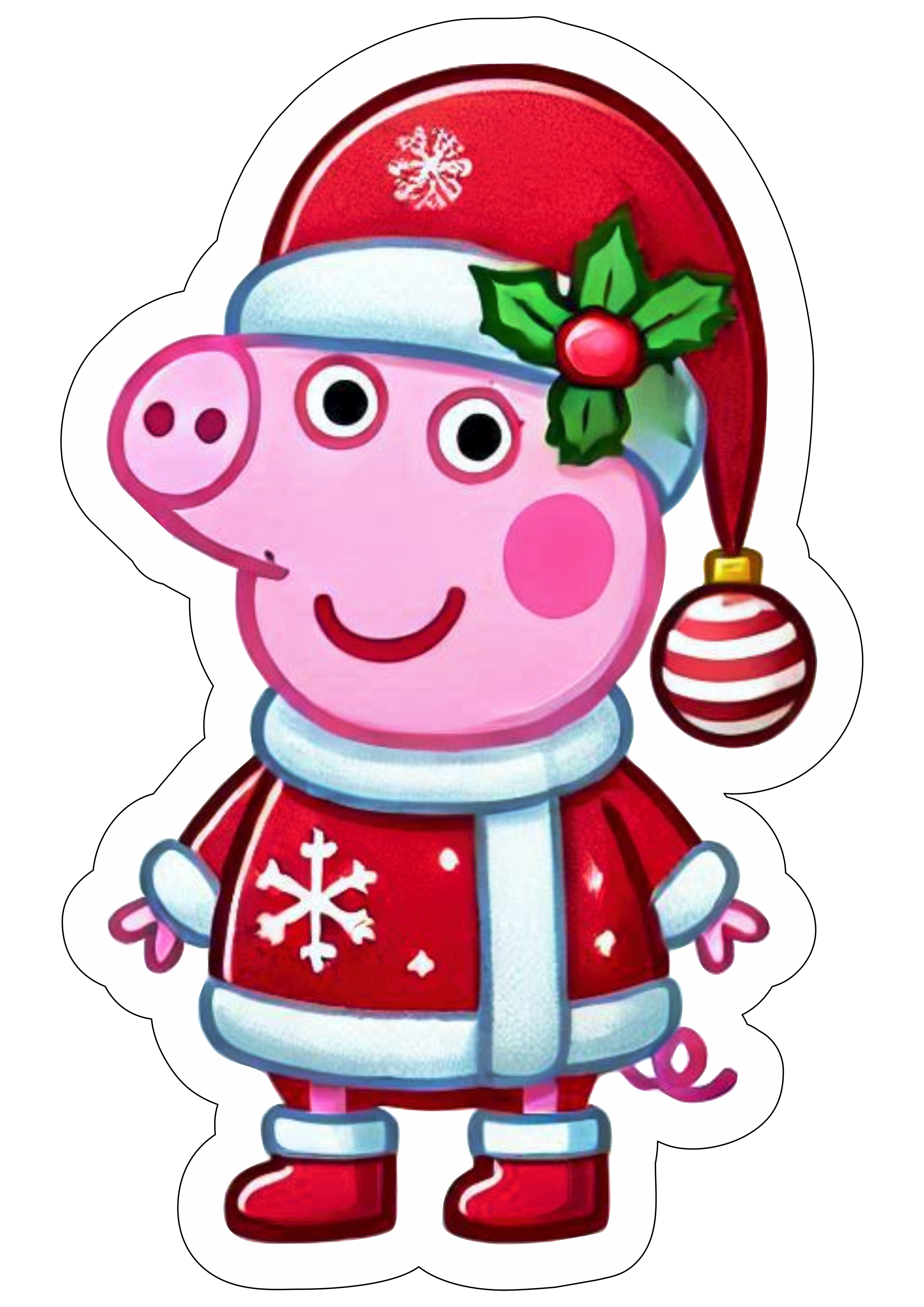 Peppa Pig especial de natal desenho infantil simples animação colorido png