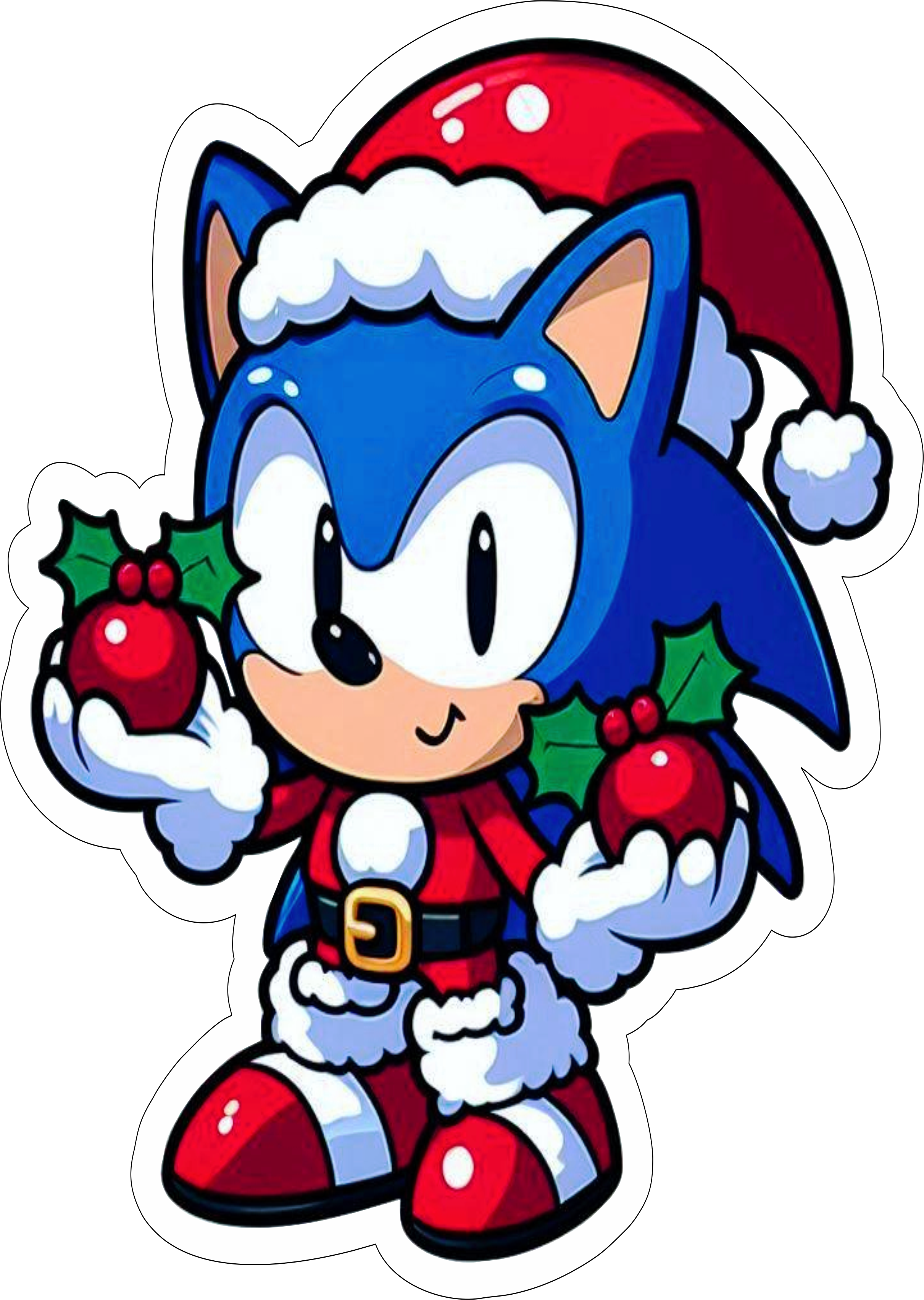 Sonic the hedgehog desenho infantil com roupas de natal decoração personagem de games artes visuais PNG