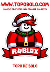 topo de bolo roblox aniversário natal