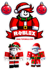 topo de bolo roblox aniversário natal1