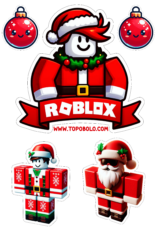 topo de bolo roblox aniversário natal2