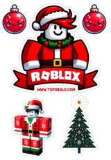 topo de bolo roblox aniversário natal3