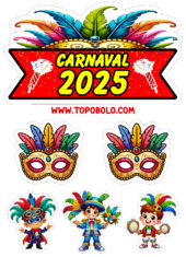 carnaval 2025 topo de bolo aniversário para imprimir3