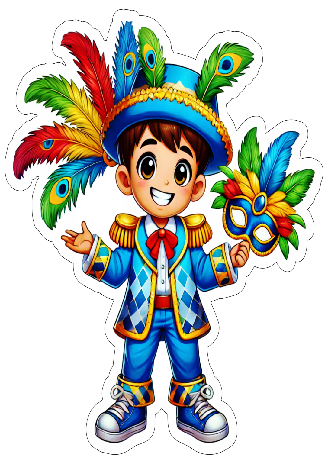 Desenho simples menino com fantasia de carnaval fundo transparente com ...