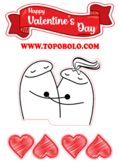 happy valentine’s flork of cows cake topper2