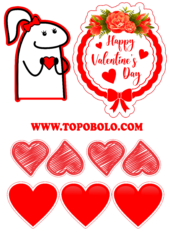 happy valentine’s flork of cows cake topper3