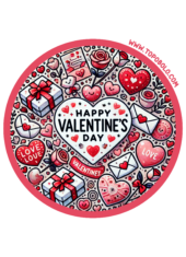 round sticker happy valentine’s day