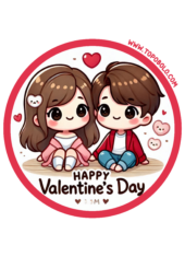 round sticker happy valentine’s day10