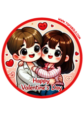 round sticker happy valentine’s day5