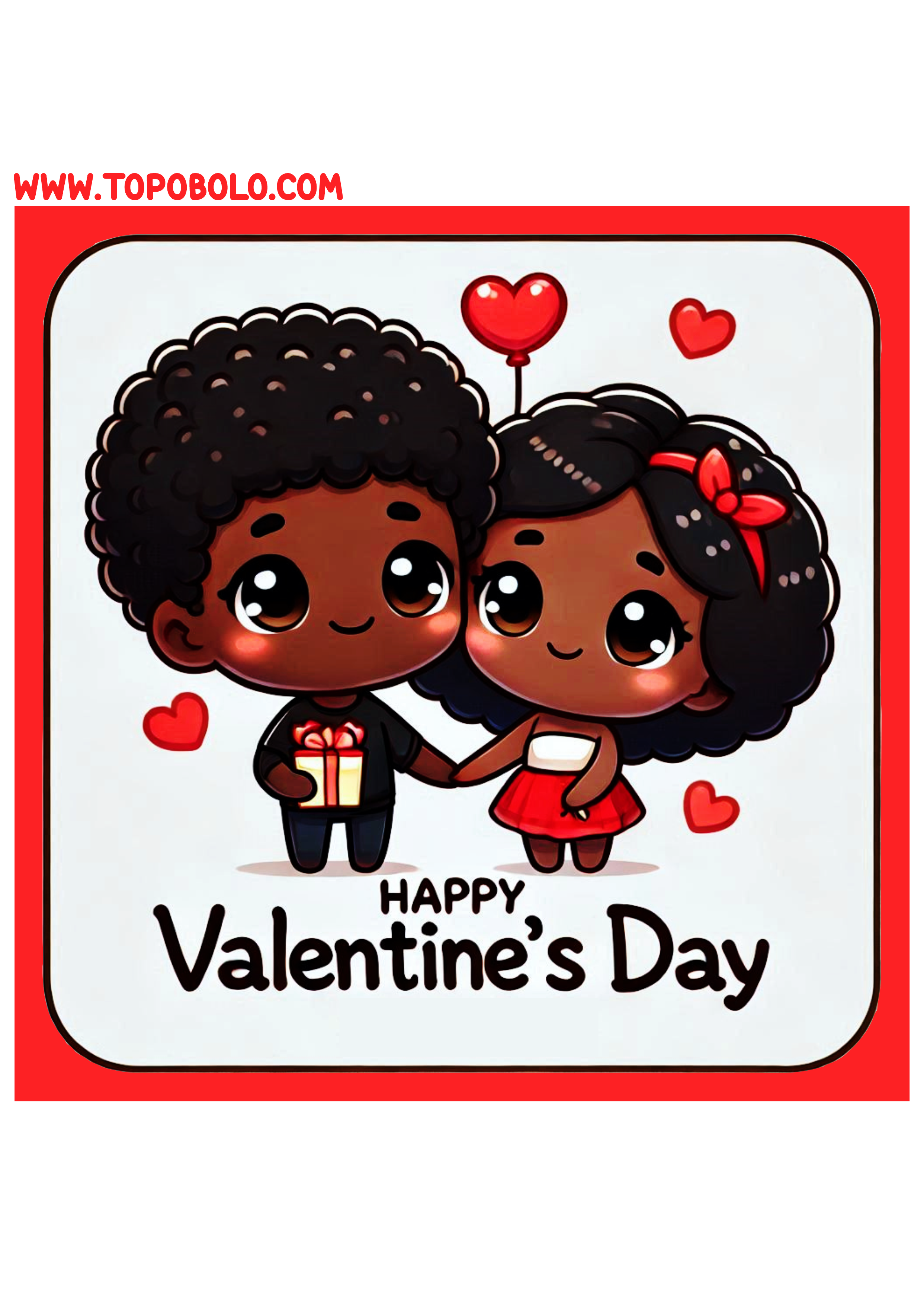 Happy Valentine’s Day square sticker decor png