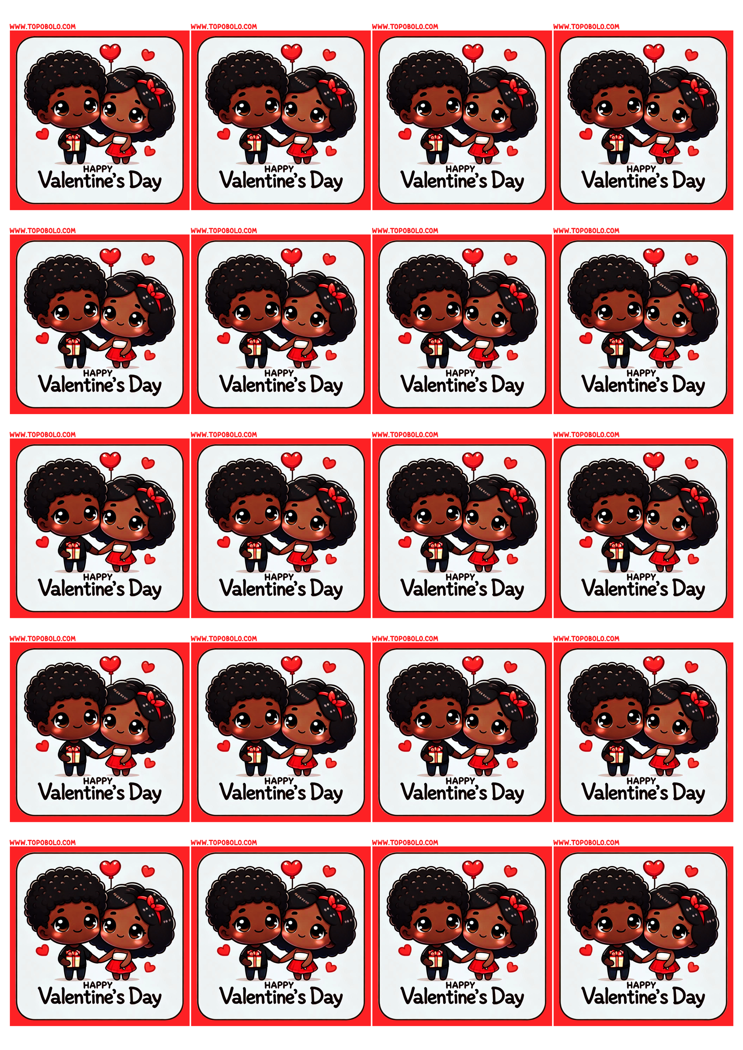 Happy Valentine’s Day square sticker decor twenty images png