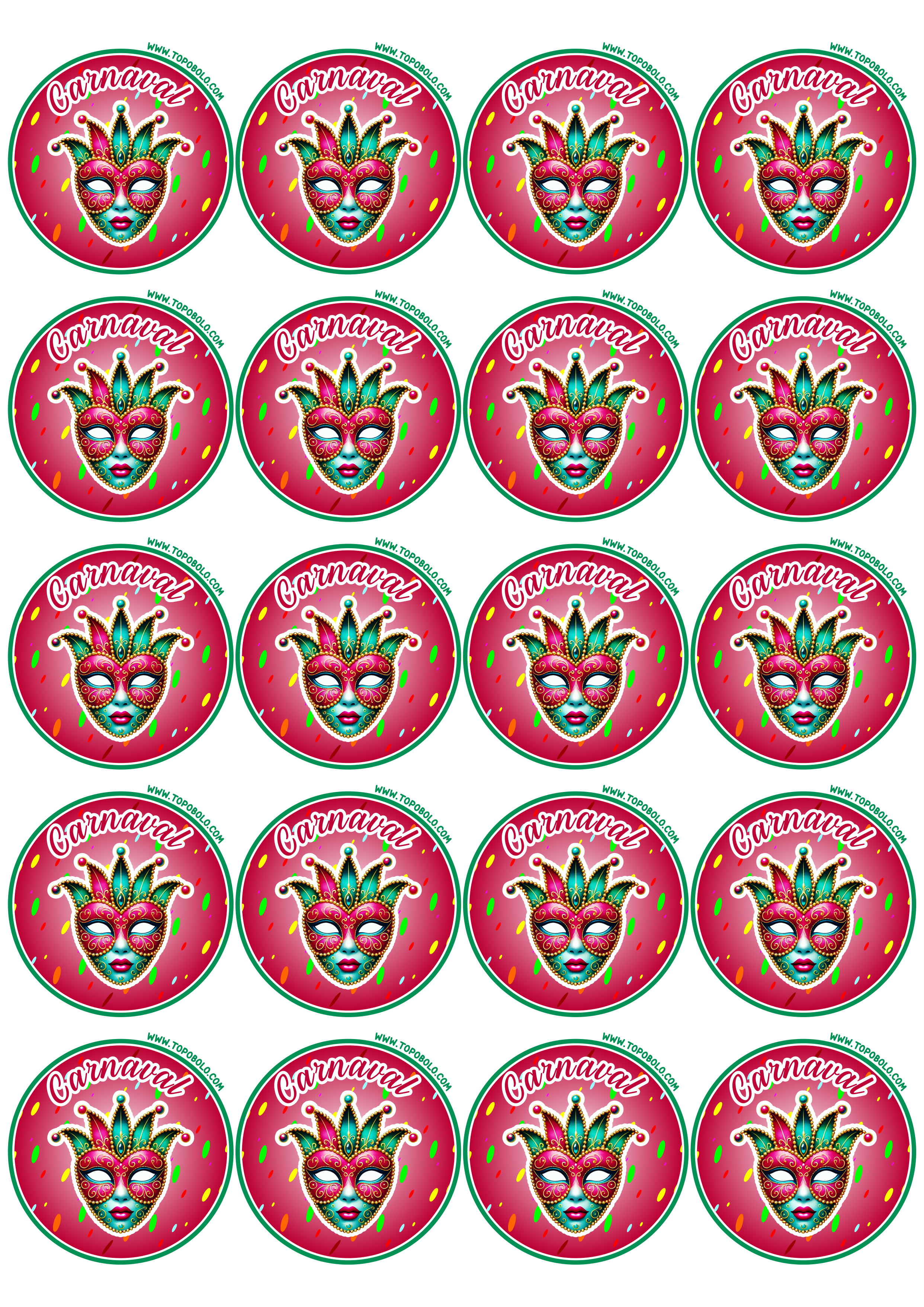 Adesivos redondos carnaval 2025 baile de máscaras para imprimir artigos personalizados de papelaria free download 20 imagens png