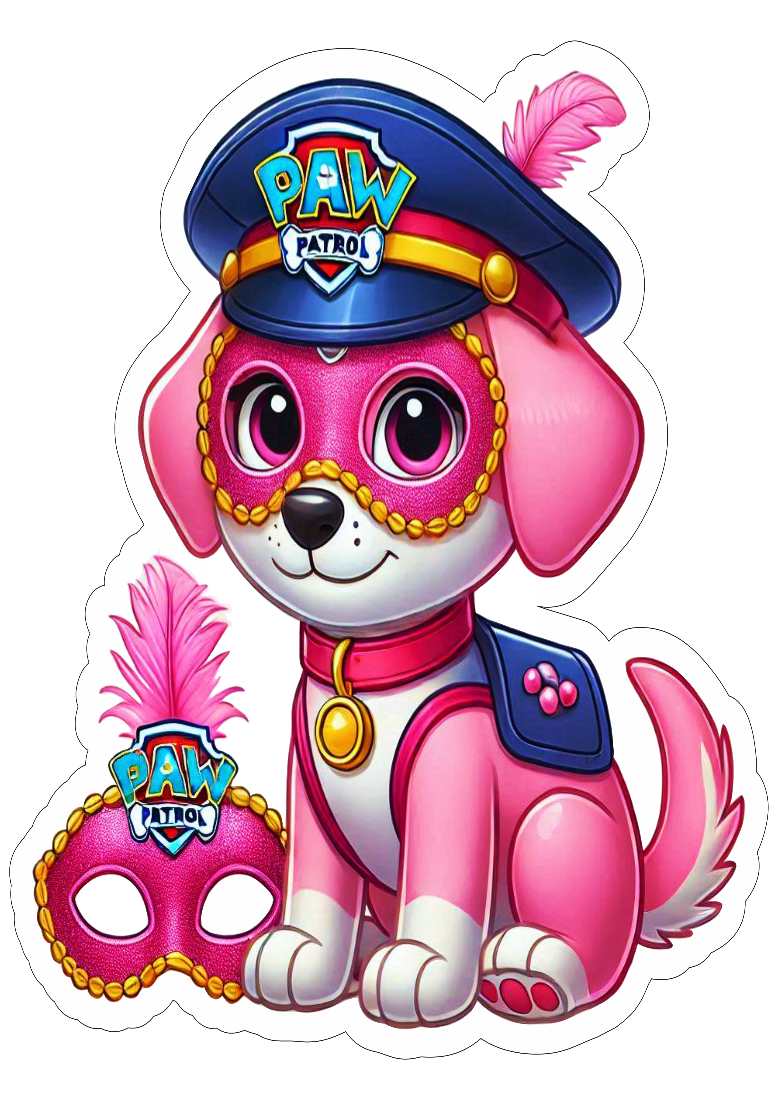 Carnaval da Patrulha Canina desenho infantil imagem com contorno e fundo transparente png