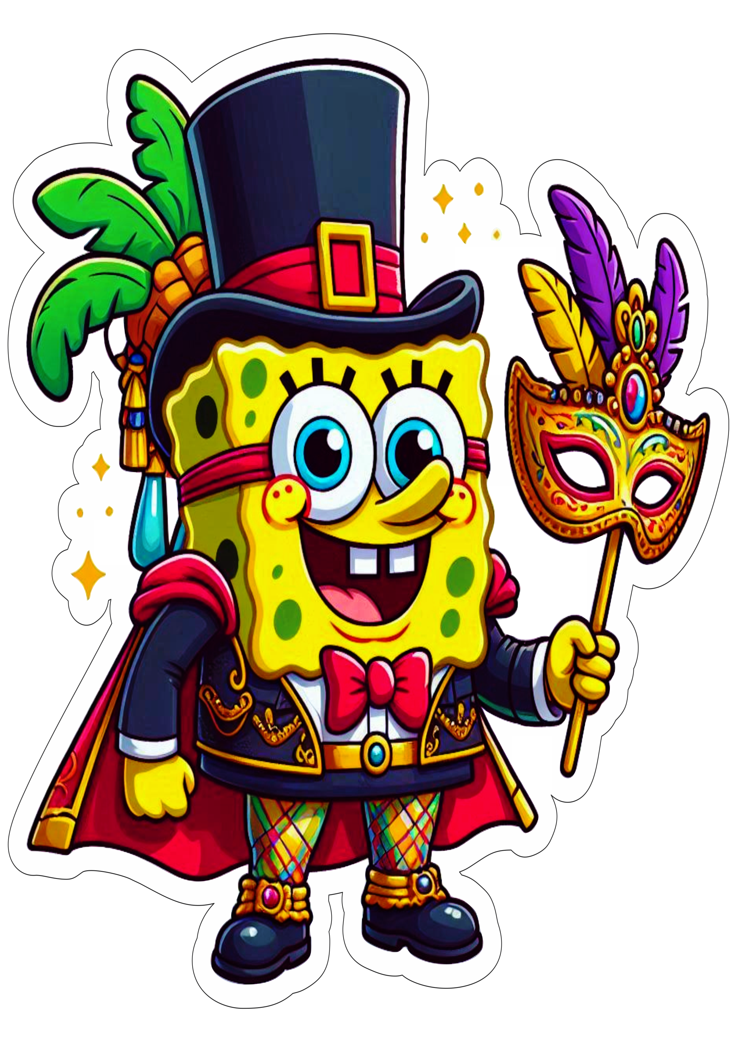 Carnaval 2025 imagens legais bob esponja calça quadrada festa infantil decoração desengo simples artigos personalizados ilustração png