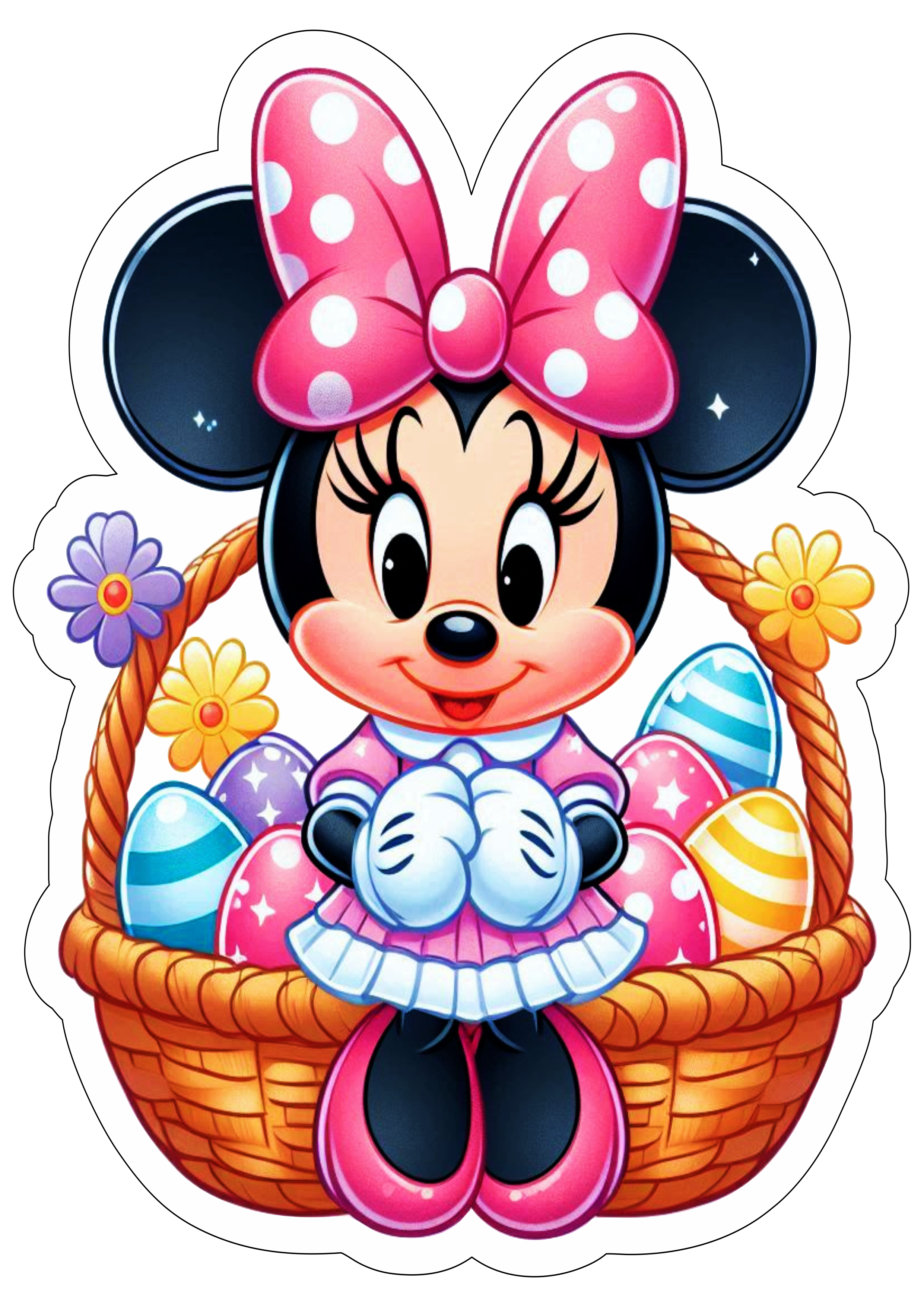 Minnie Mouse imagens fofinhas de páscoa para decoração Disney fundo transparente imagem com contorno png