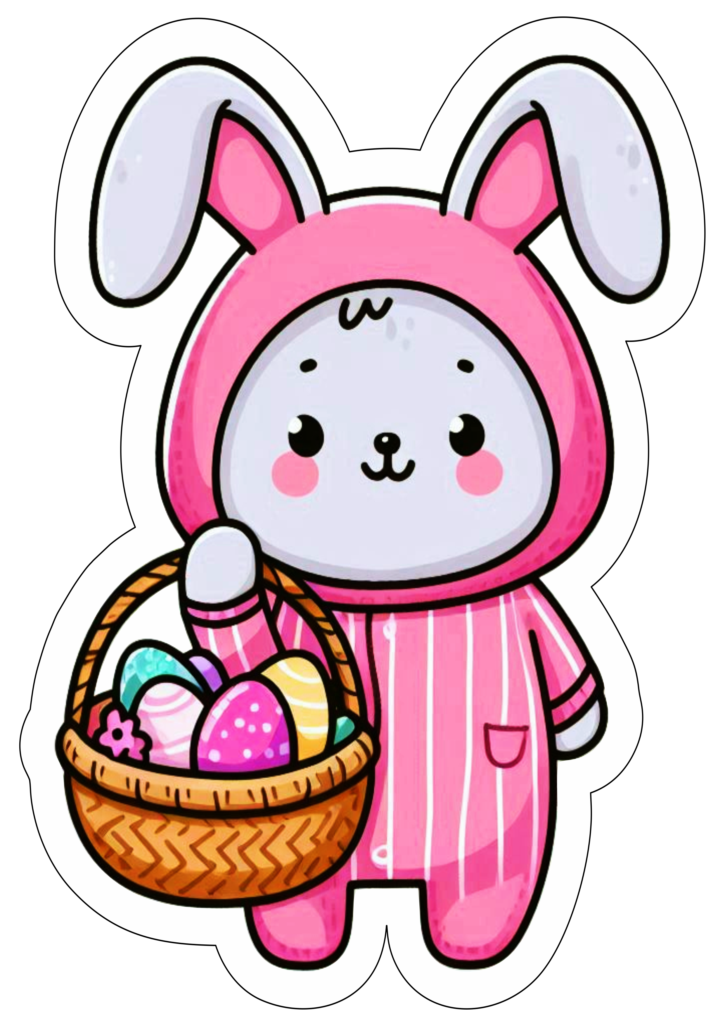 Easter bunny simple drawing png