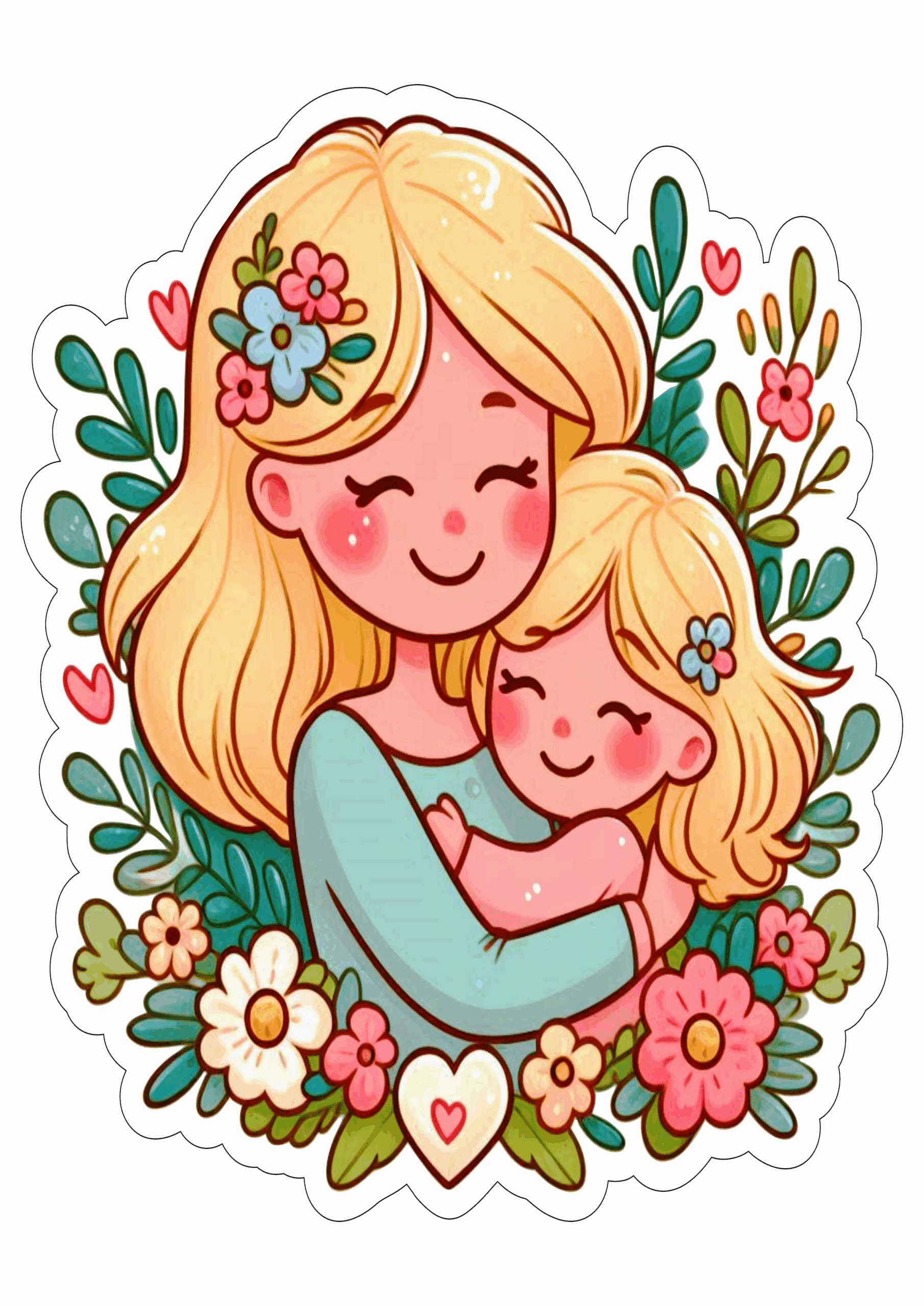 Desenho fofinho dia das mães loira blonde png
