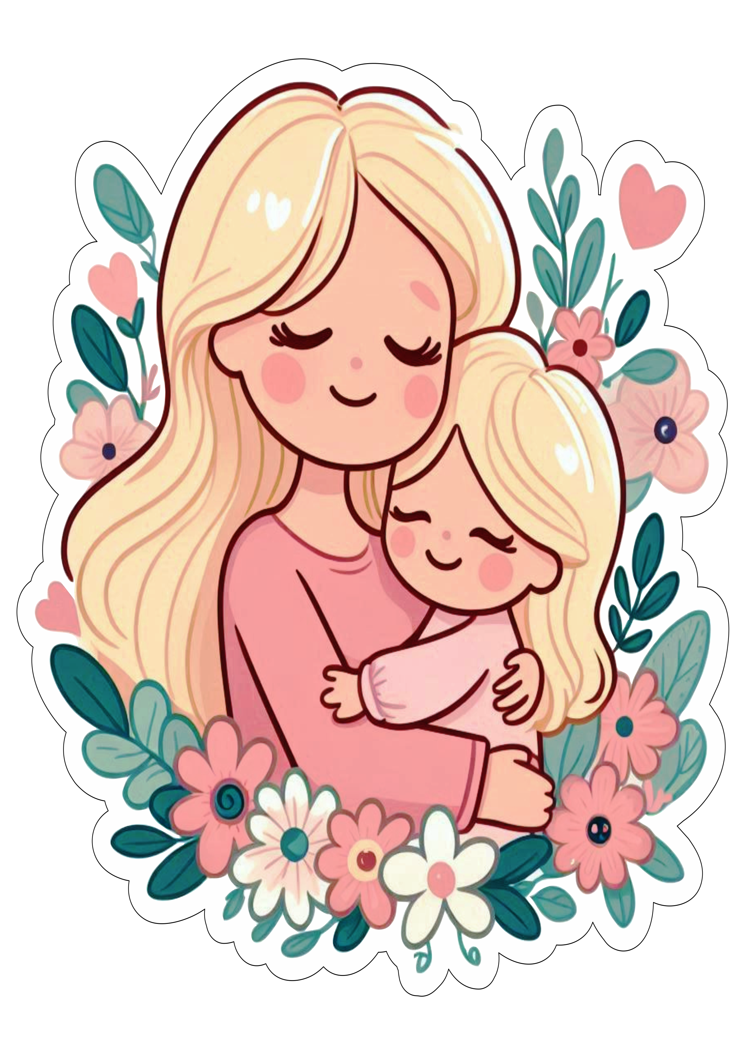 Desenho fofinho dia das mães loira blonde ilustração artwork png