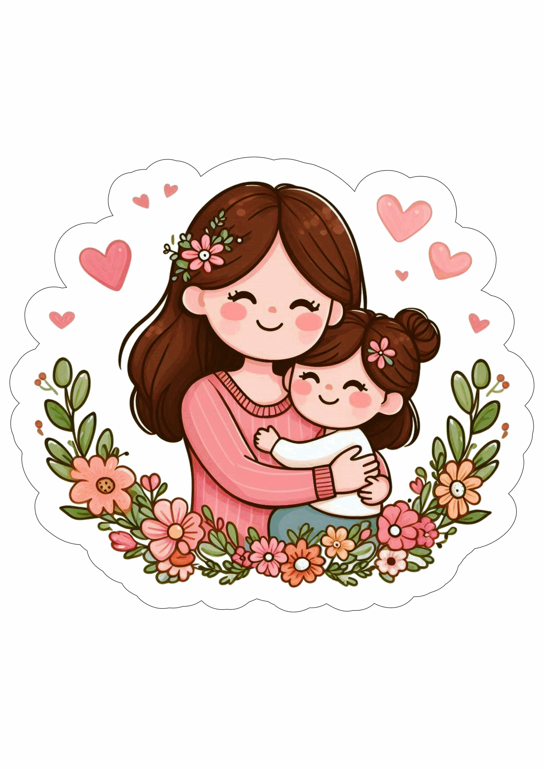 Desenho fofinho dia das mães fundo transparente ilustração clipart mothers day png