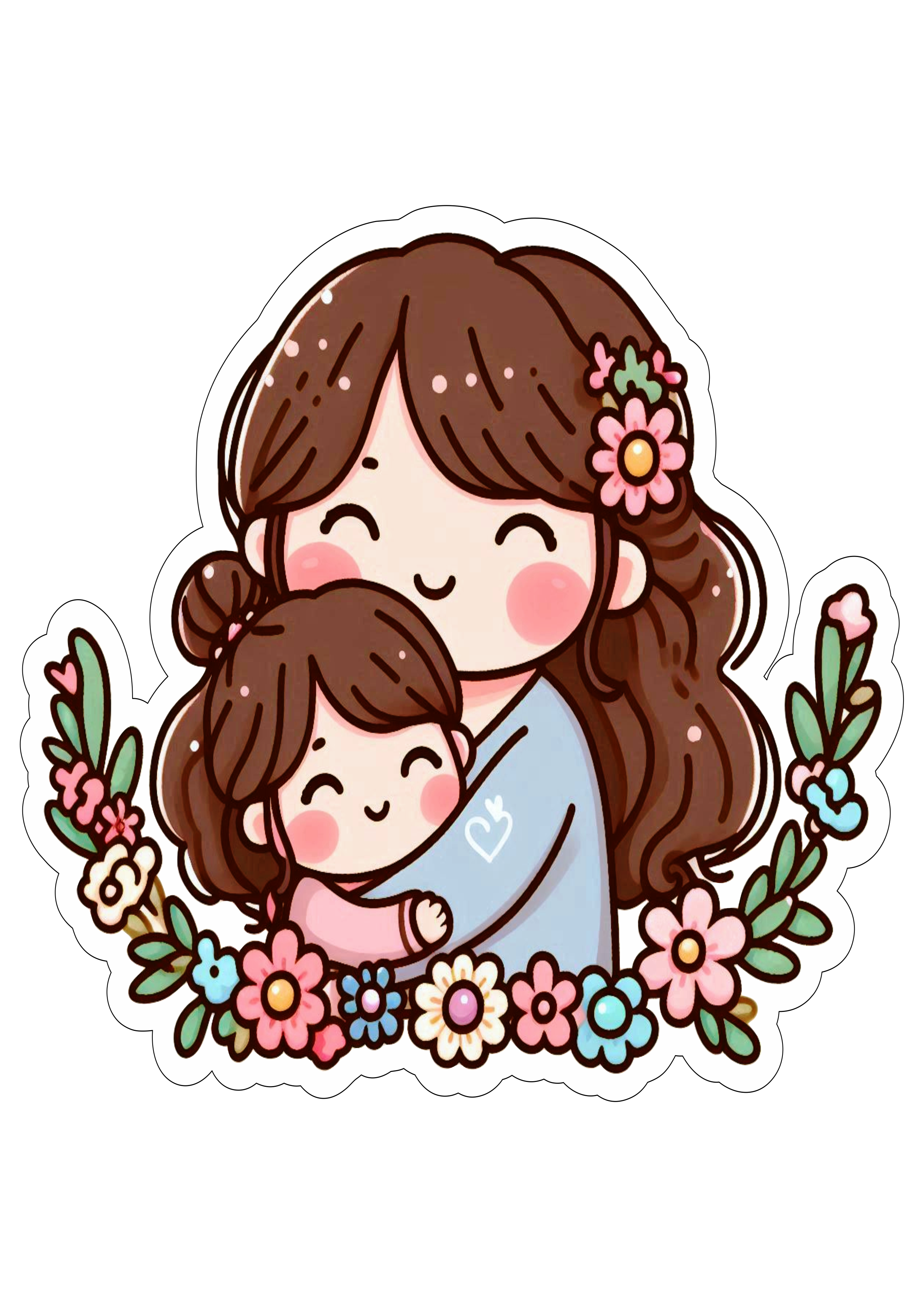 Desenho fofinho dia das mães fundo transparente ilustração clipart mothers day decoração png