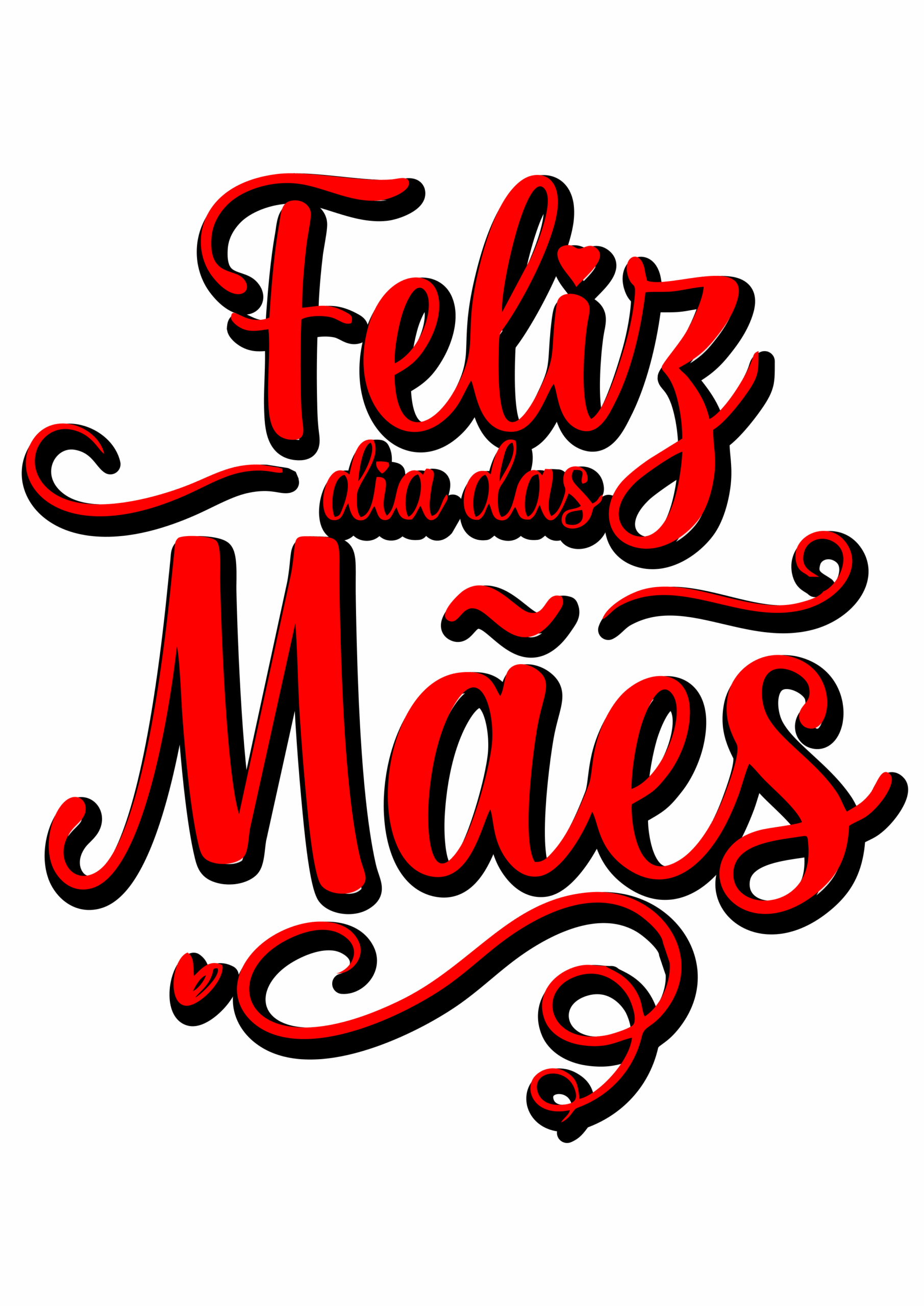 Feliz dia das mães letreiro vermelho decoração free designer logo png