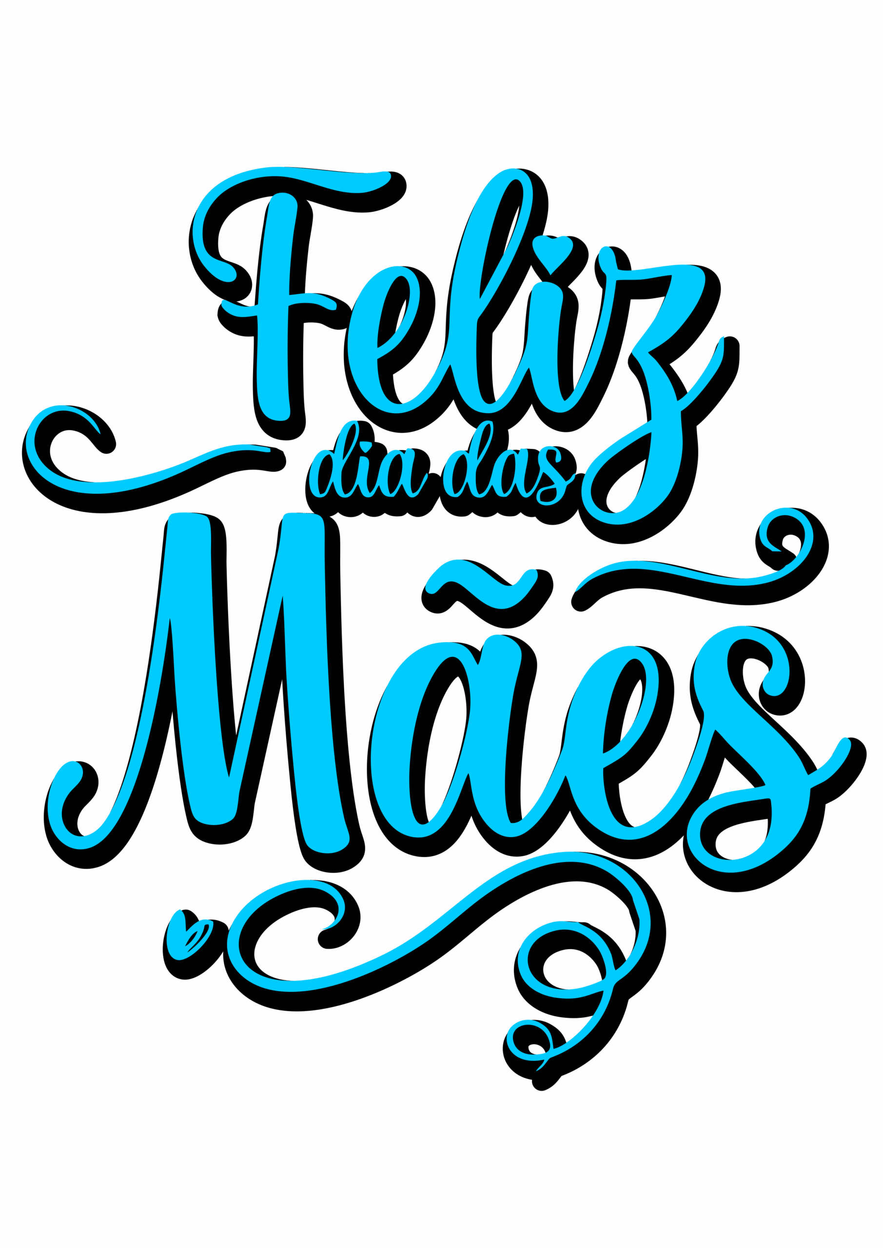 Feliz dia das mães letreiro azul decoração free designer logo png