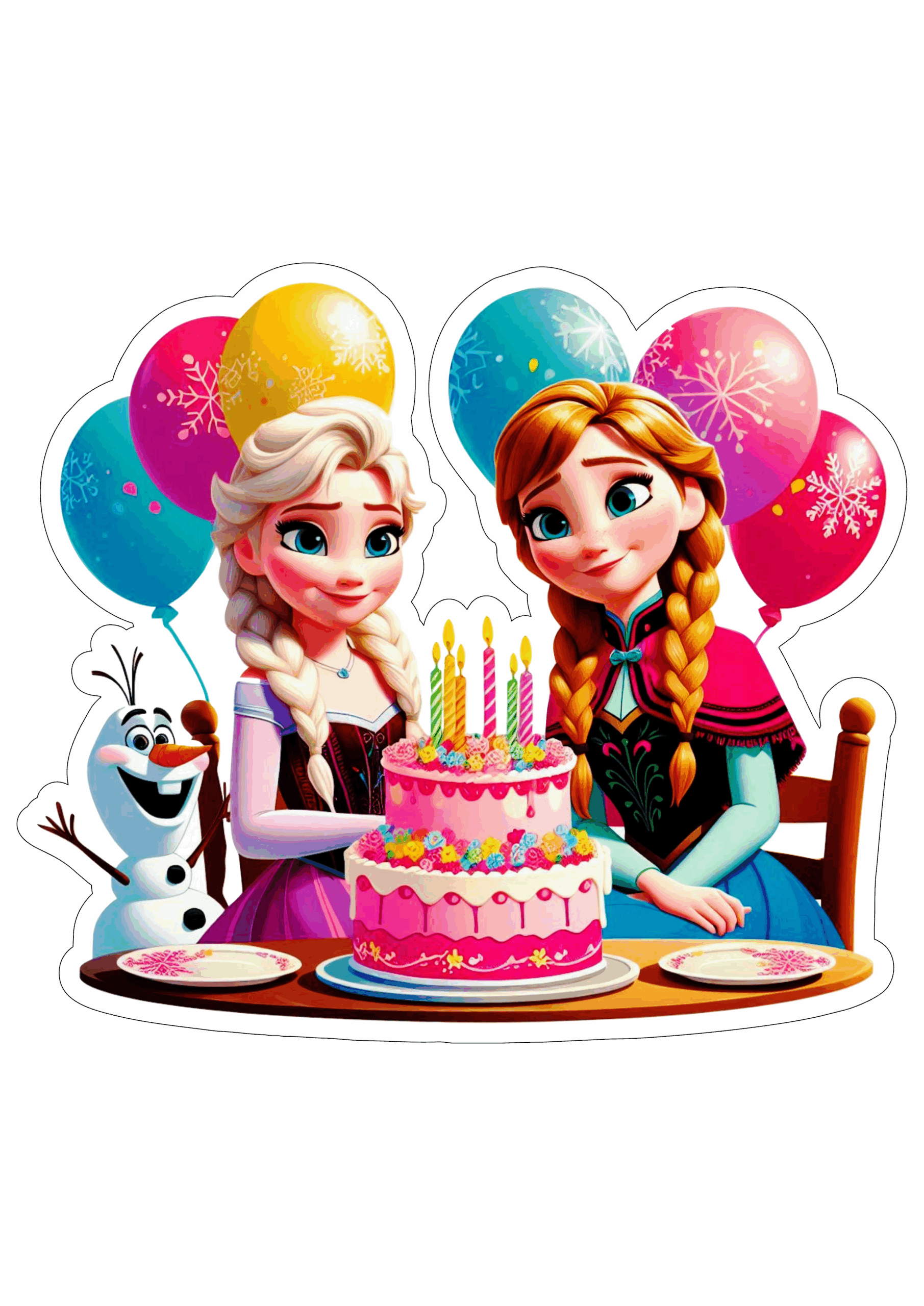 Frozen ilustração png Elsa e Anna desenho infantil centro de mesa de festa artes gráficas