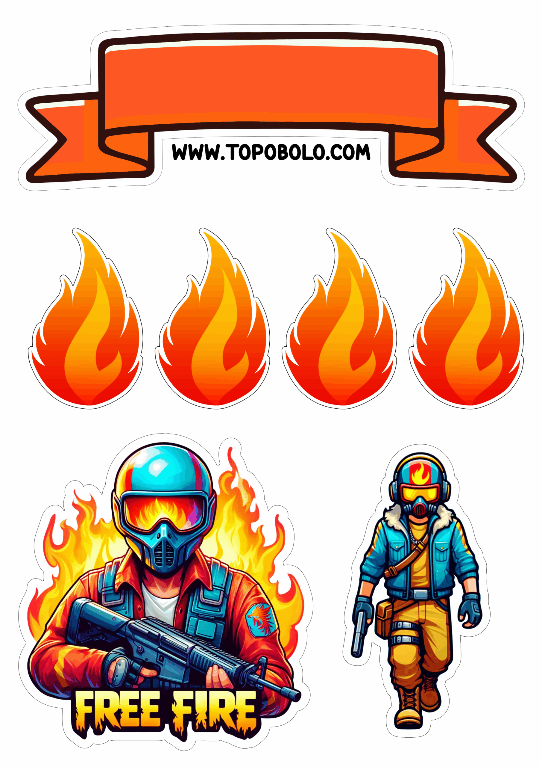 topo de bolo free fire