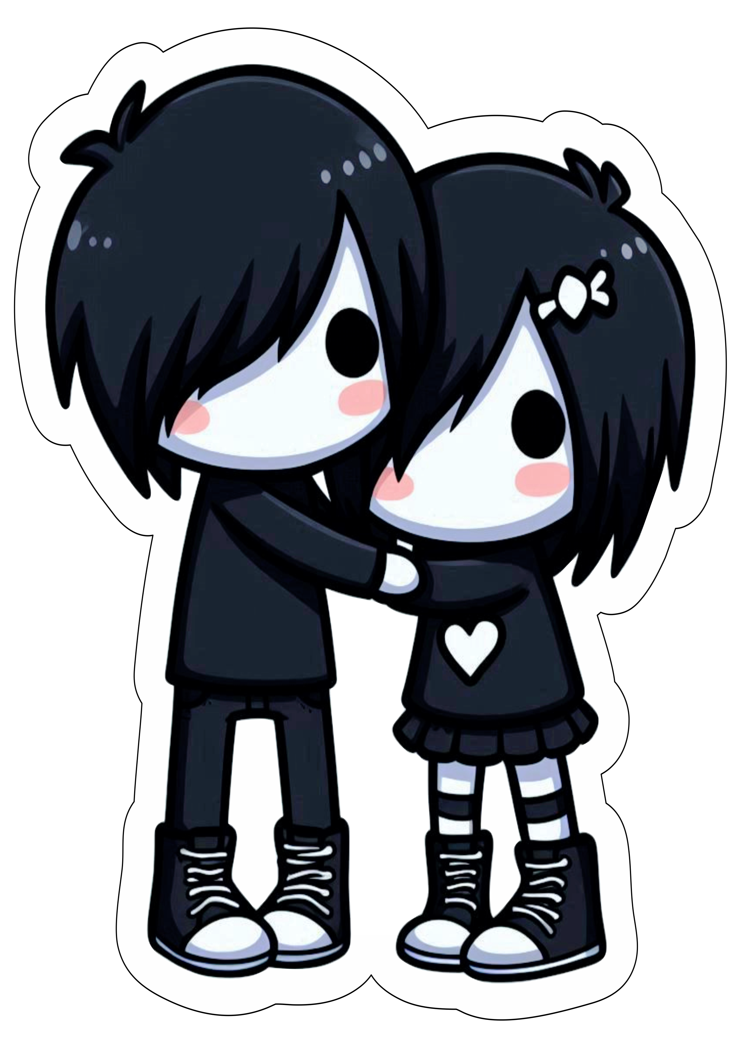 Casal fofinho emo dia dos namorados imagens abraçados png