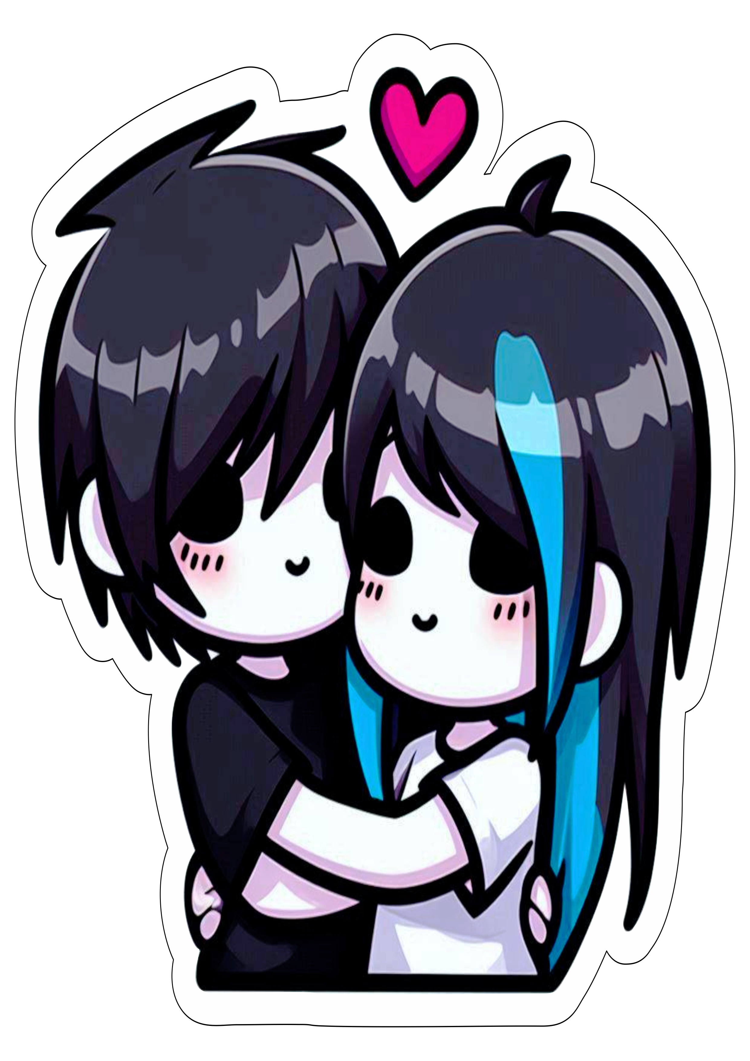 Casal fofinho emo dia dos namorados imagens abraçados gótico dark png