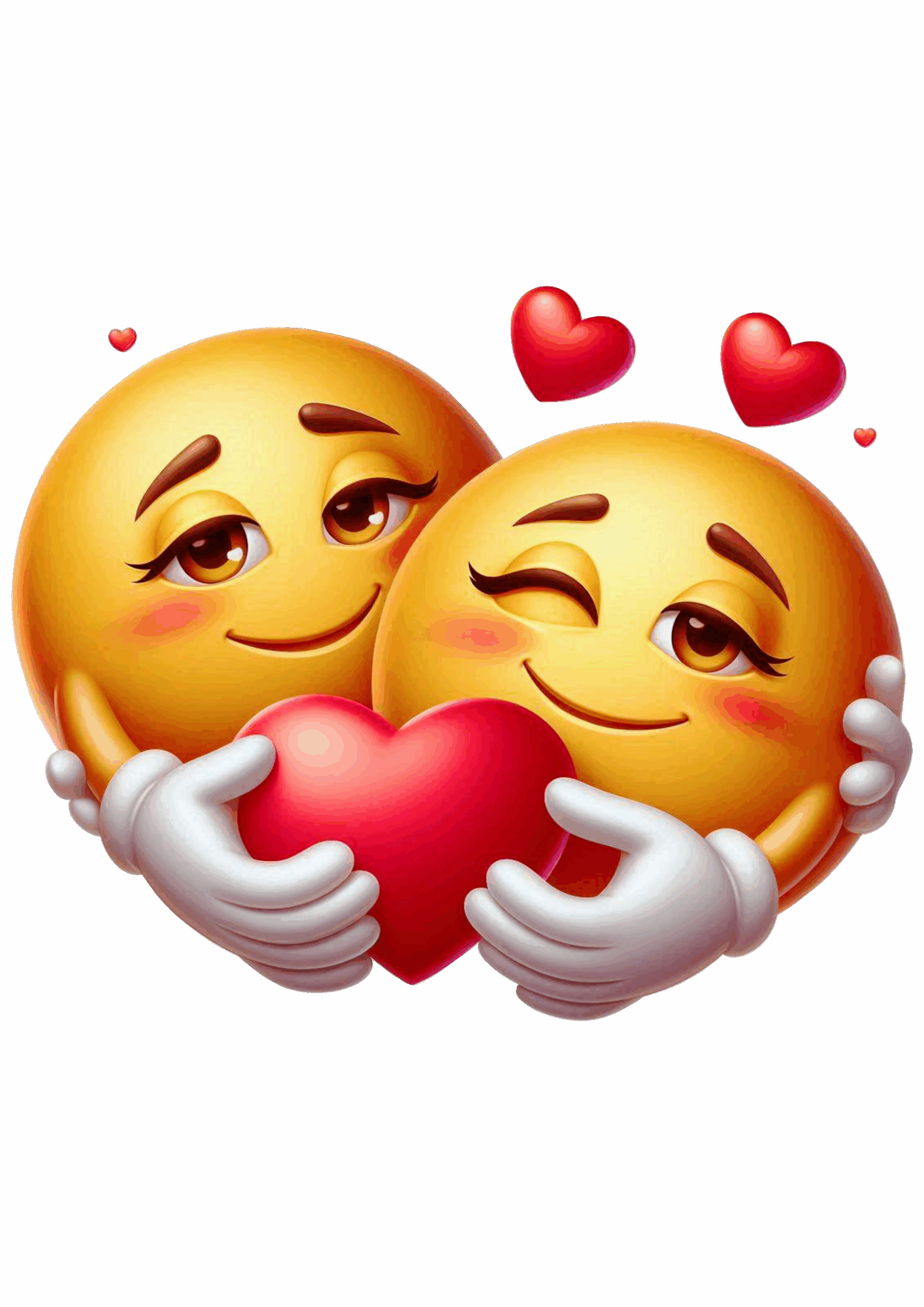 Emojis apaixonados para redes sociais dia dos namorados emoticon whatsapp facebook instagram fundo transparente ilustração clipart png