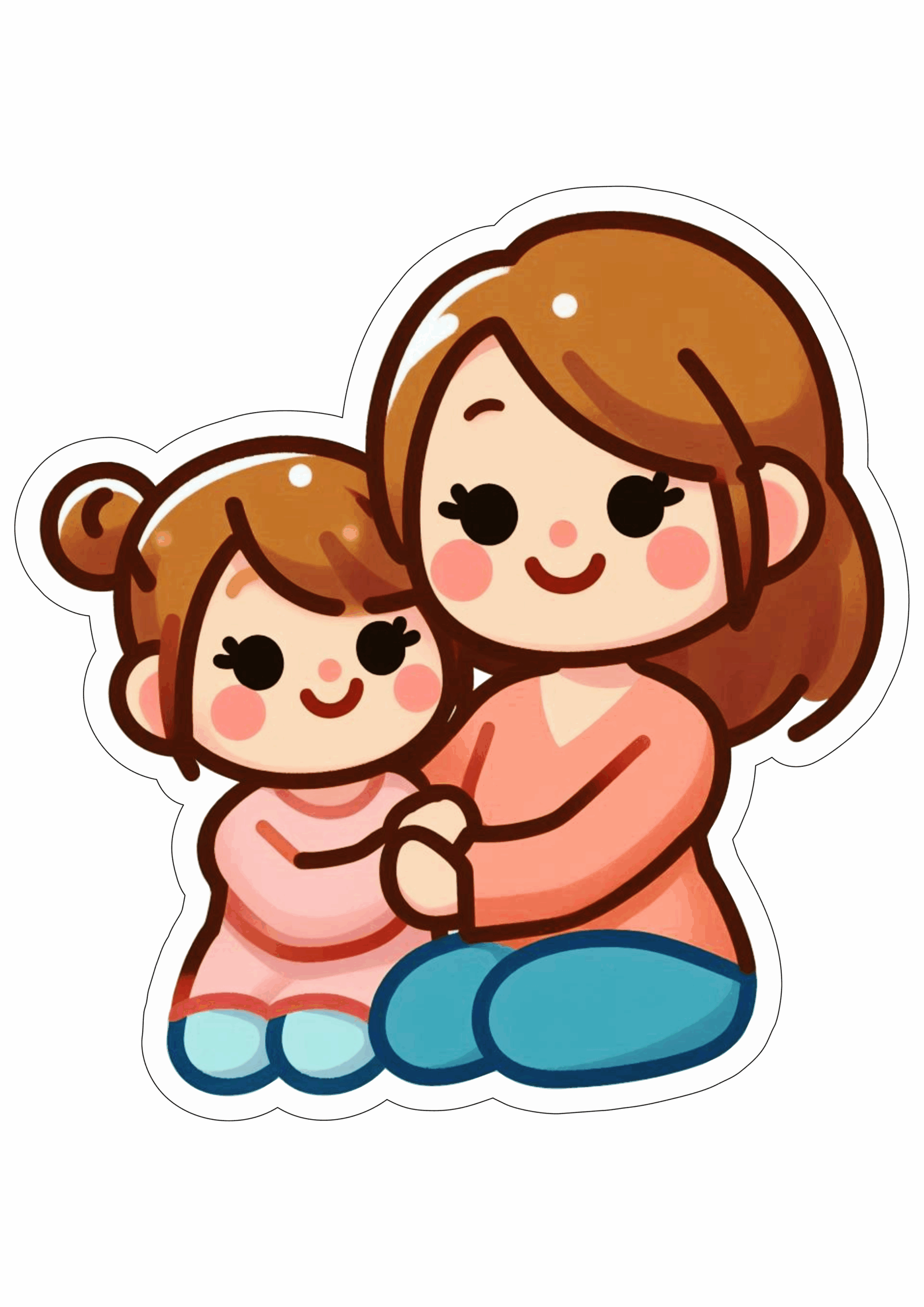 Emoji fofinho dia das mães ilustração com fundo transparente e contorno clipart  png