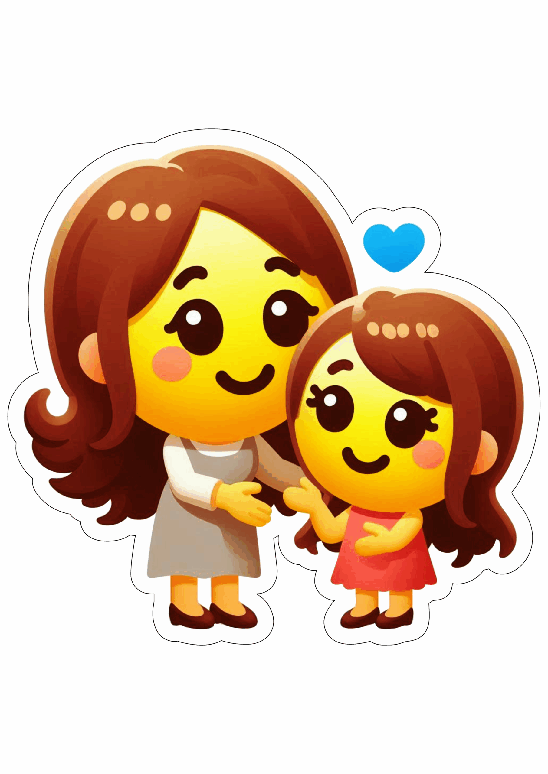 Emoji fofinho dia das mães ilustração com fundo transparente e contorno clipart vetor png