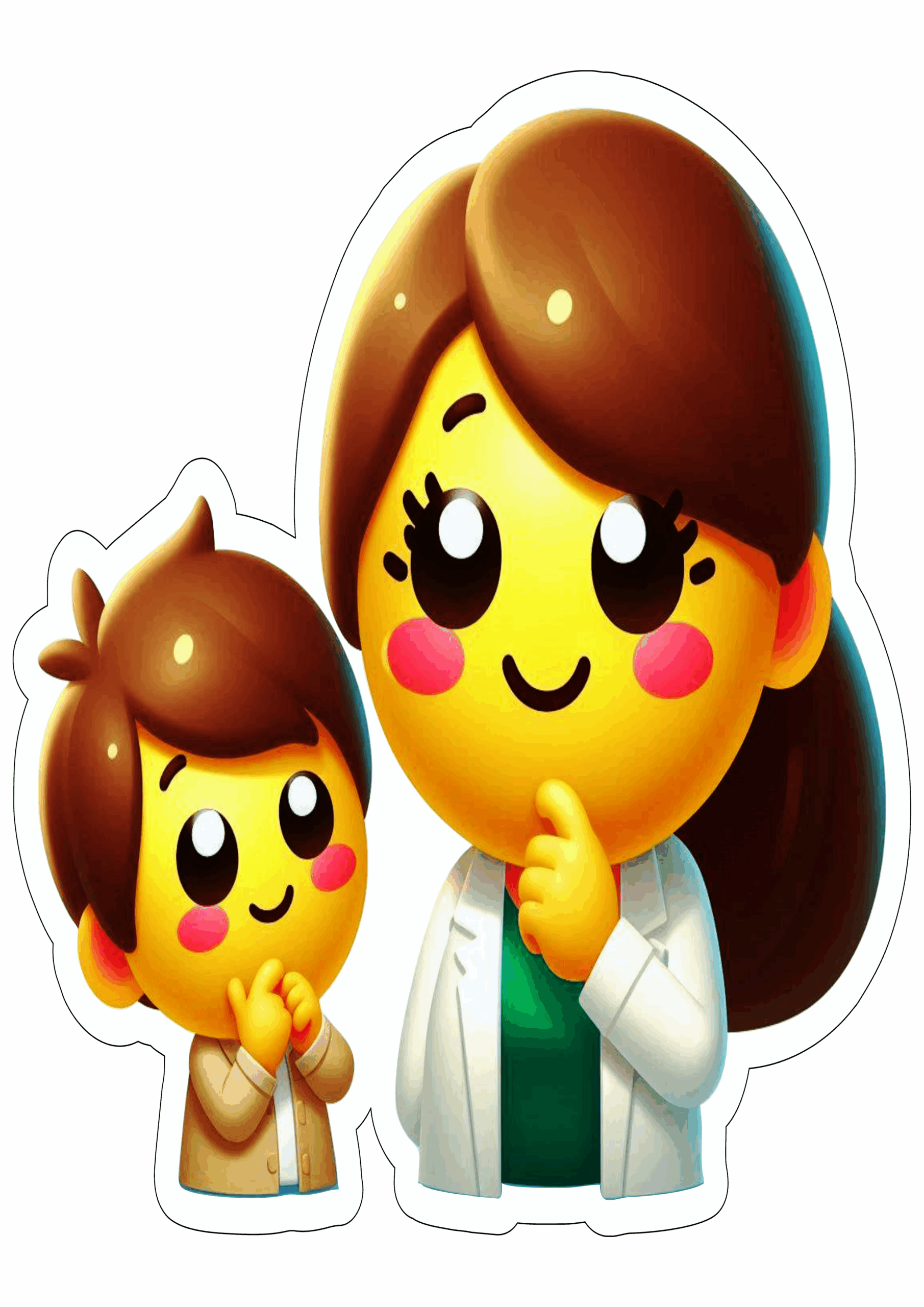 Emoji fofinho dia das mães ilustração com fundo transparente e contorno clipart vetor ilustração happy mother’s day rede social smiley png