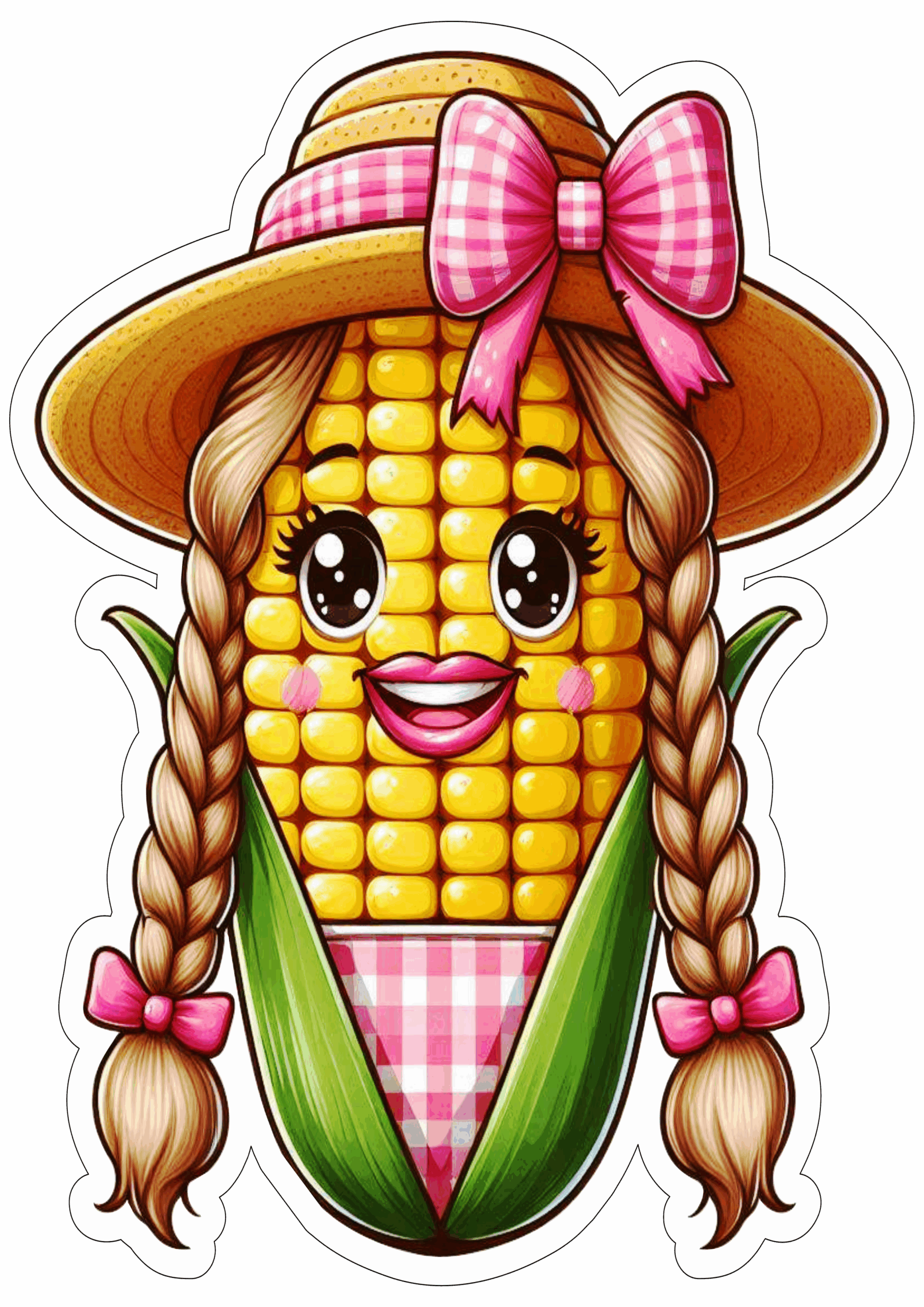 Festa junina espiga de milho desenho simples engraçado png