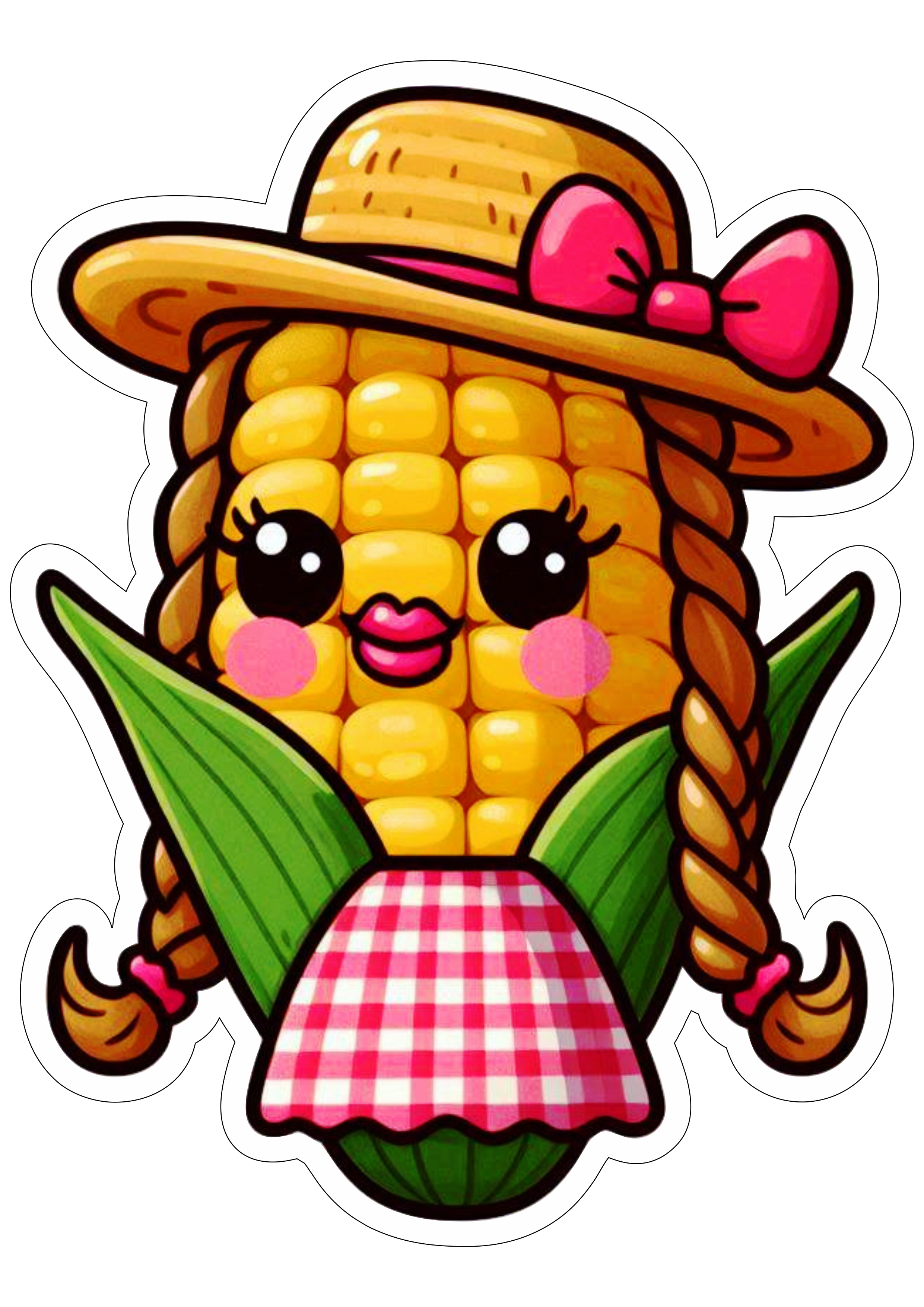 Festa junina espiga de milho desenho simples engraçado São João png