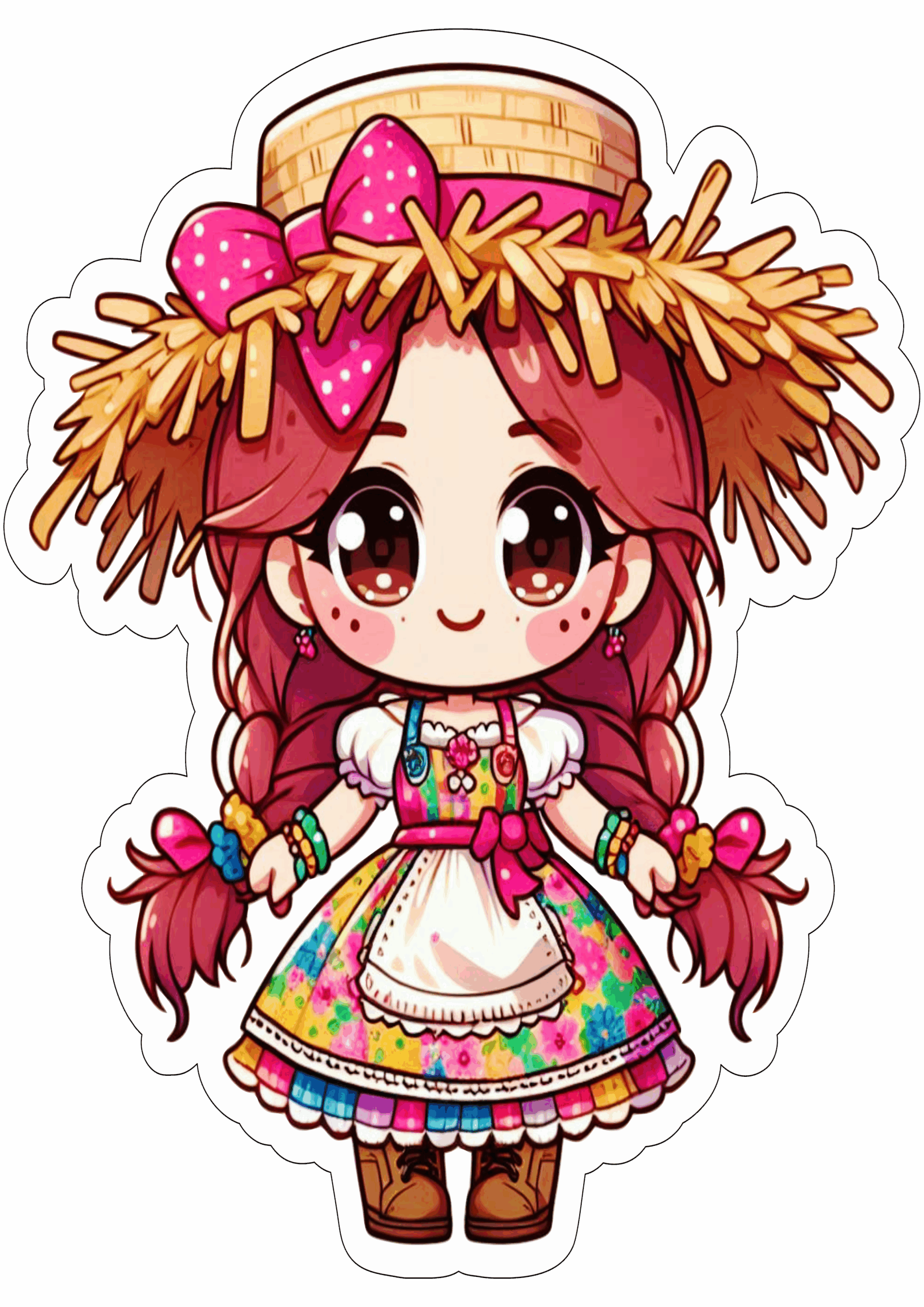 Festa junina desenho fofinho vestido colorido png
