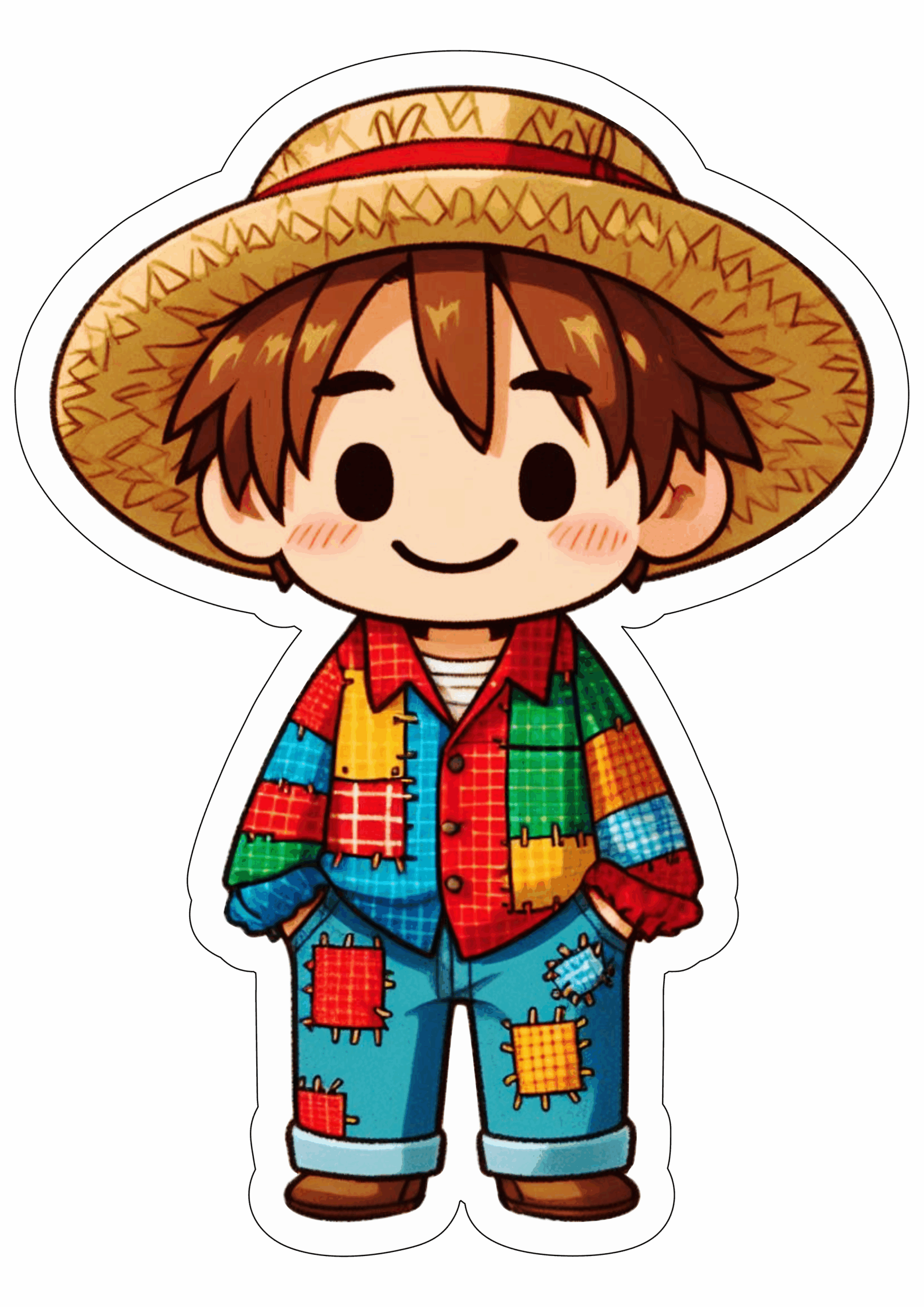 Festa junina desenho simples menino caipira png