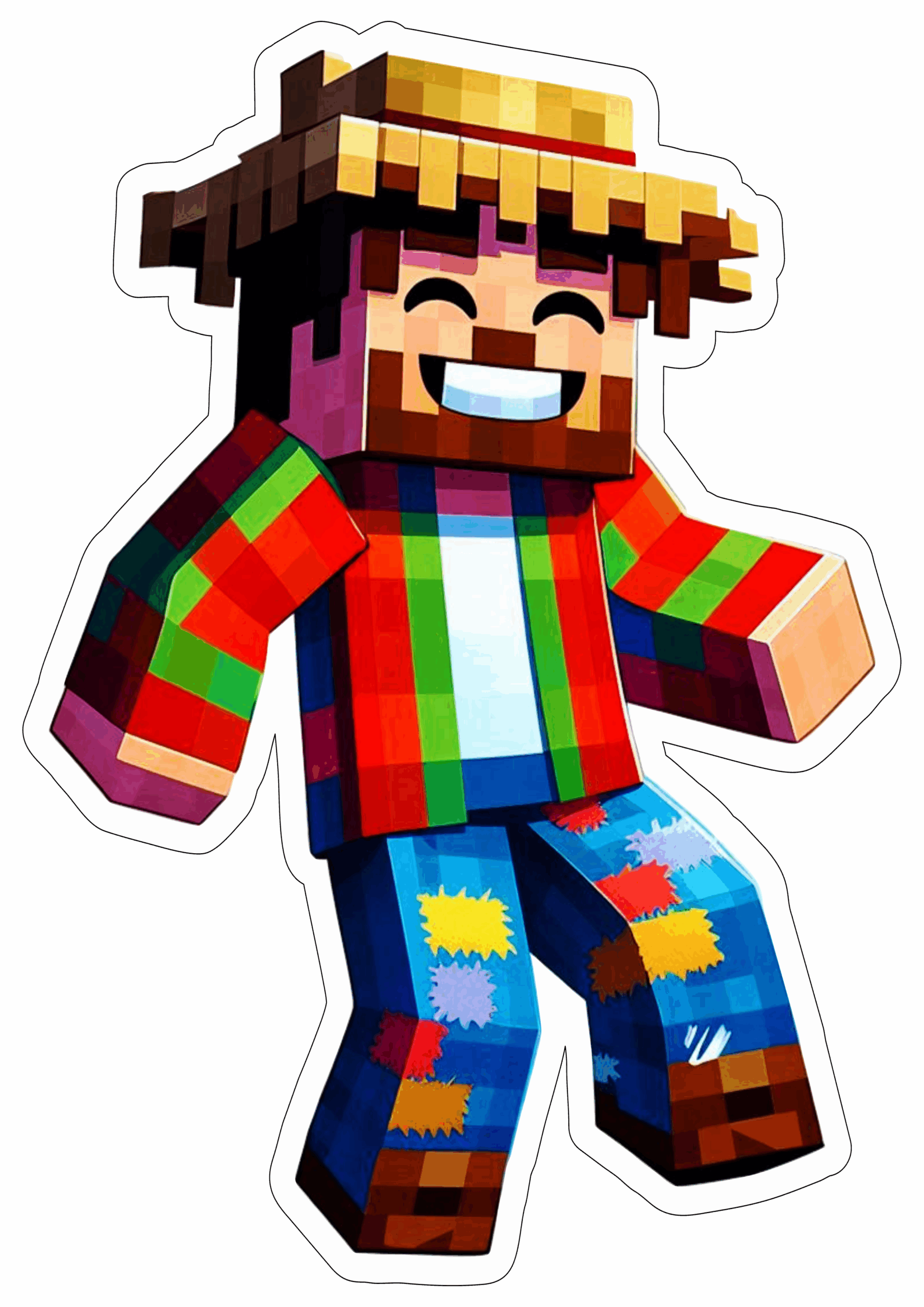 Minecraft imagens engraçadas de games São João Festa Junina fundo transparente clipart vetor png