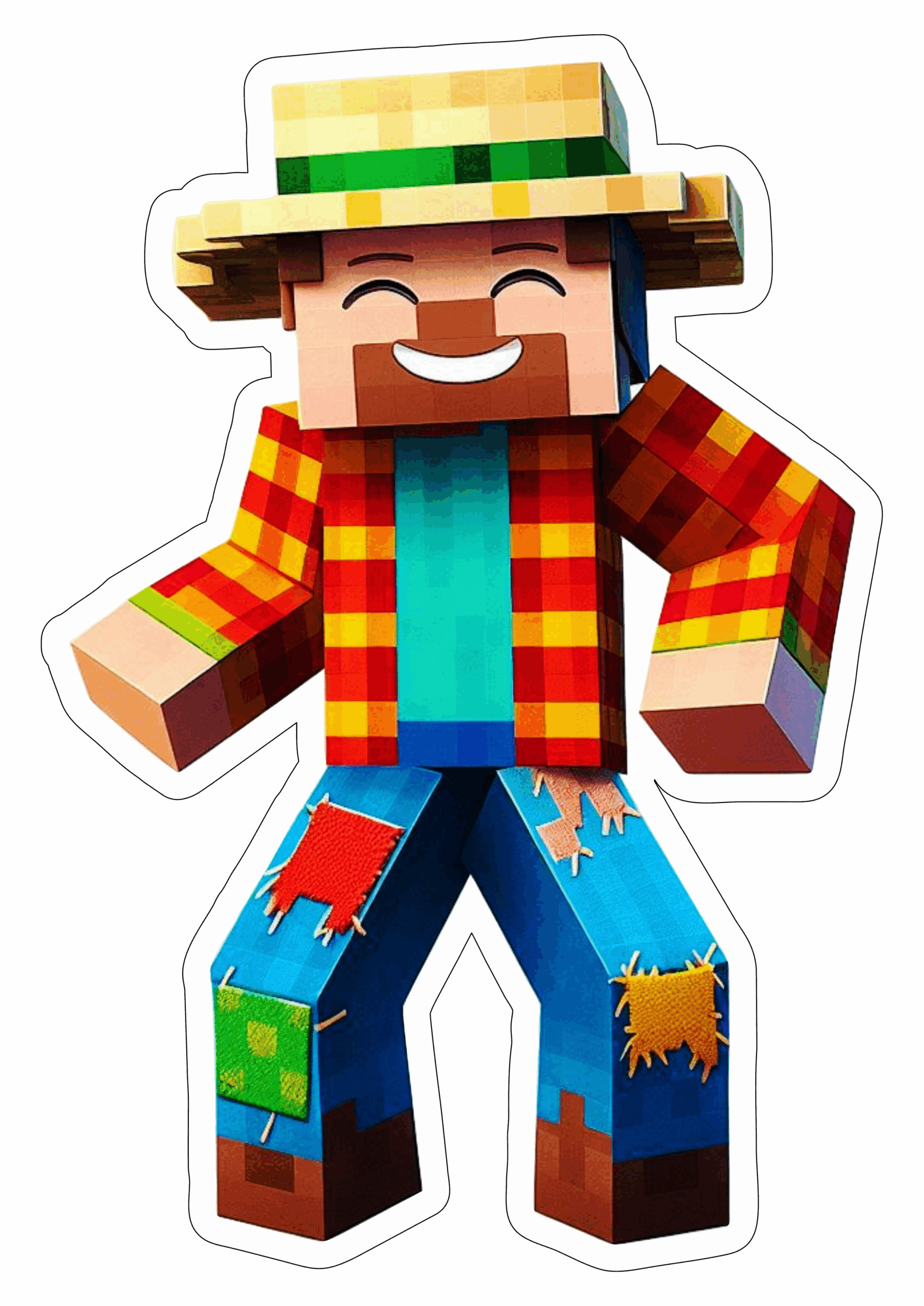 Minecraft imagens engraçadas de games São João Festa Junina fundo transparente clipart vetor ilustração png