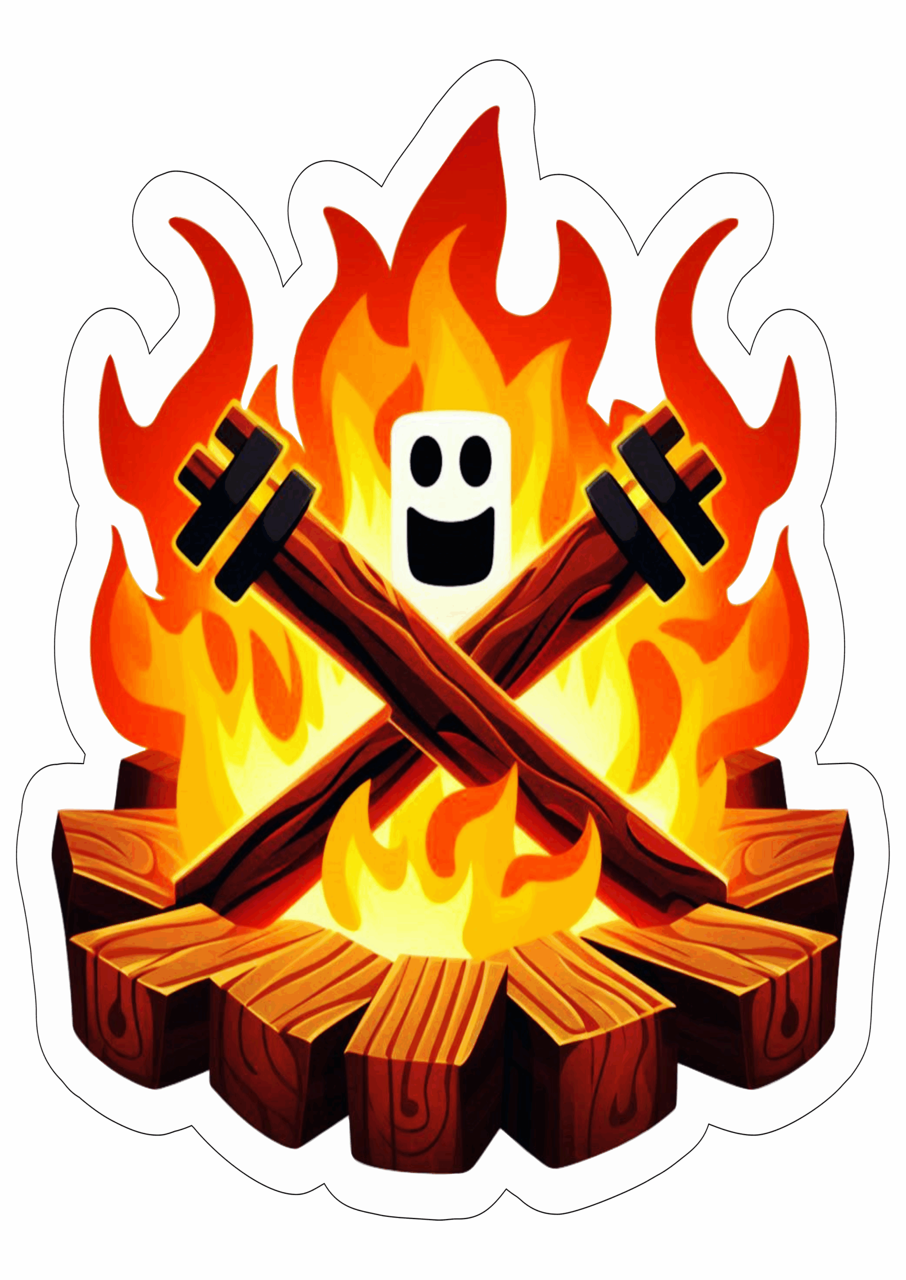 Fogueira de São João festa junina imagens decorativa ilustração estilo roblox fundo transparente png